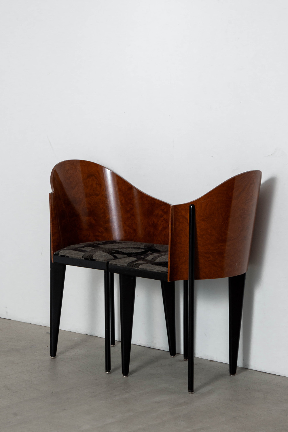 ‘Toscana’ Chair by Piero Sartogo for Saporiti in Wood and Fabric