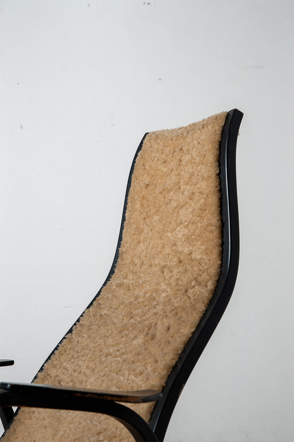 ‘Kurva’ Lounge Chair by Yngve Ekstrom in Fabric and Wood