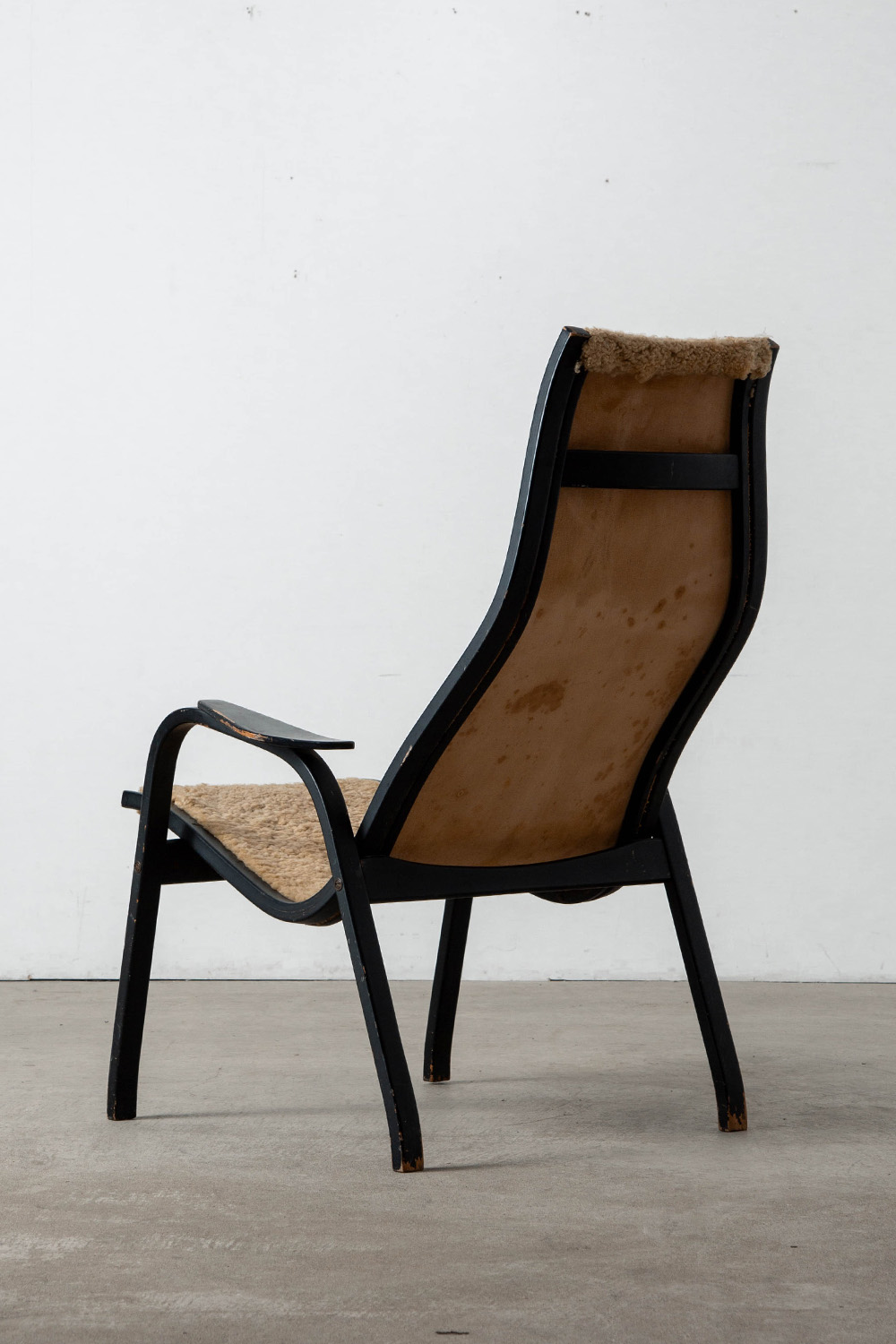 ‘Kurva’ Lounge Chair by Yngve Ekstrom in Fabric and Wood