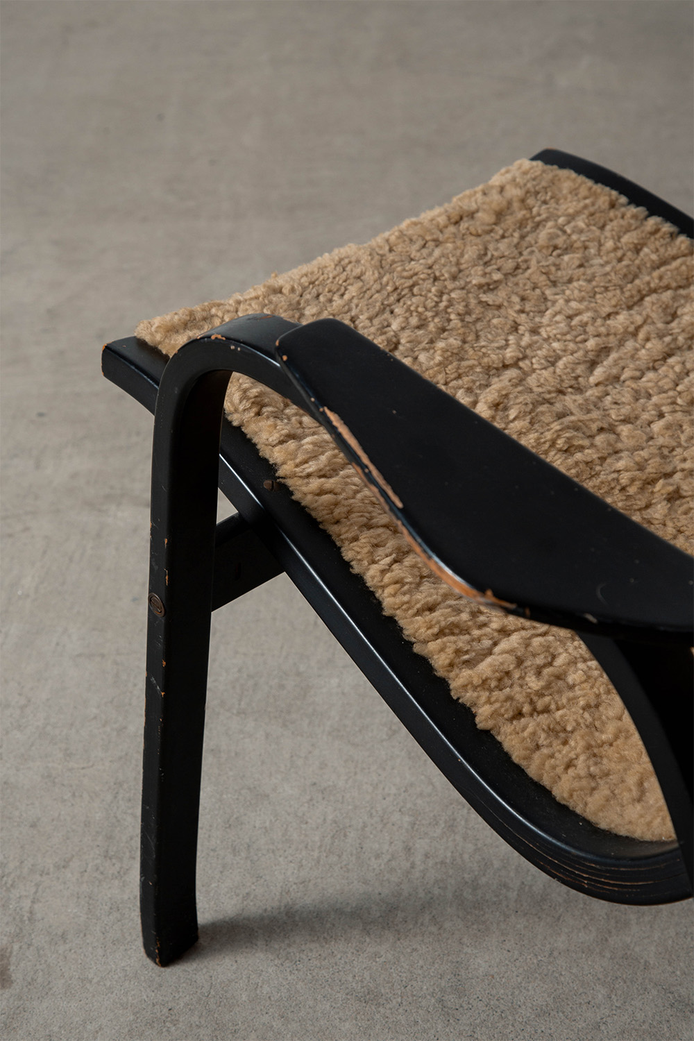 ‘Kurva’ Lounge Chair by Yngve Ekstrom in Fabric and Wood