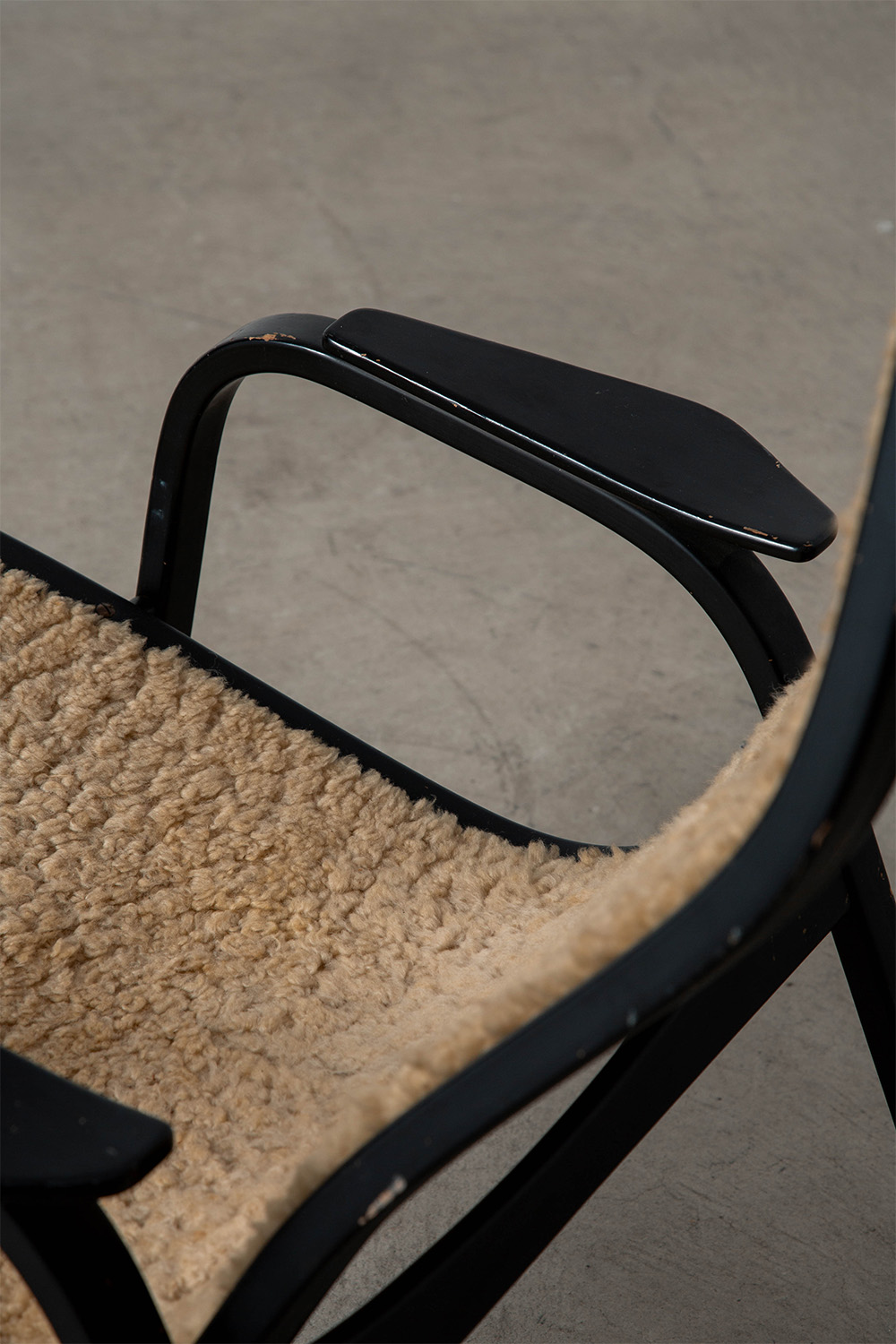 ‘Kurva’ Lounge Chair by Yngve Ekstrom in Fabric and Wood
