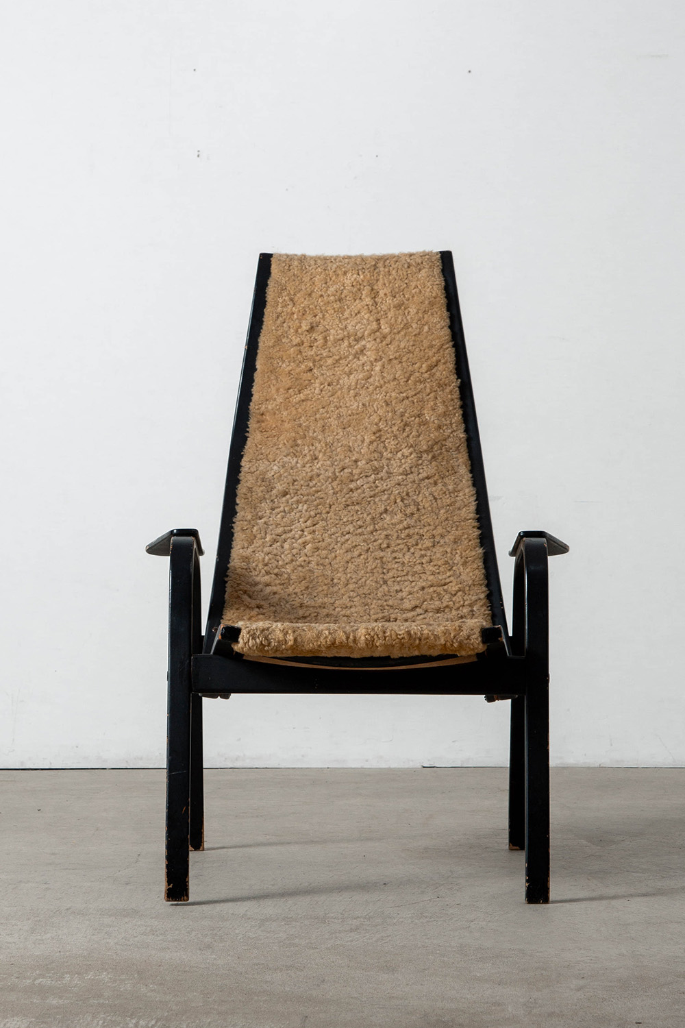 ‘Kurva’ Lounge Chair by Yngve Ekstrom in Fabric and Wood