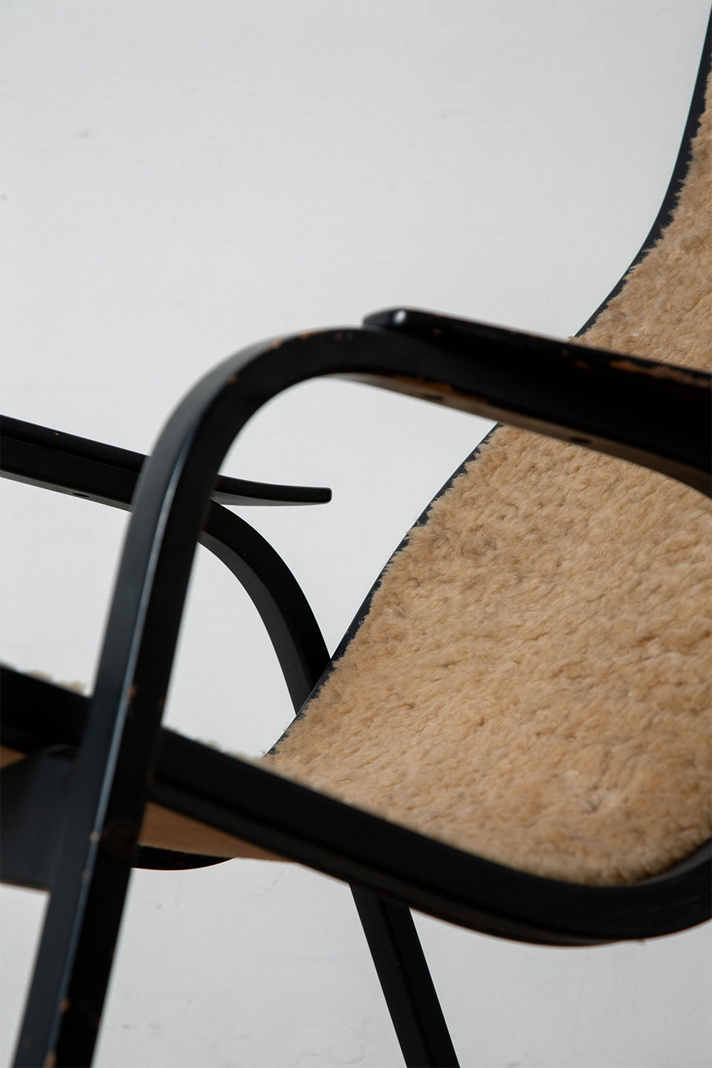 ‘Kurva’ Lounge Chair by Yngve Ekstrom in Fabric and Wood