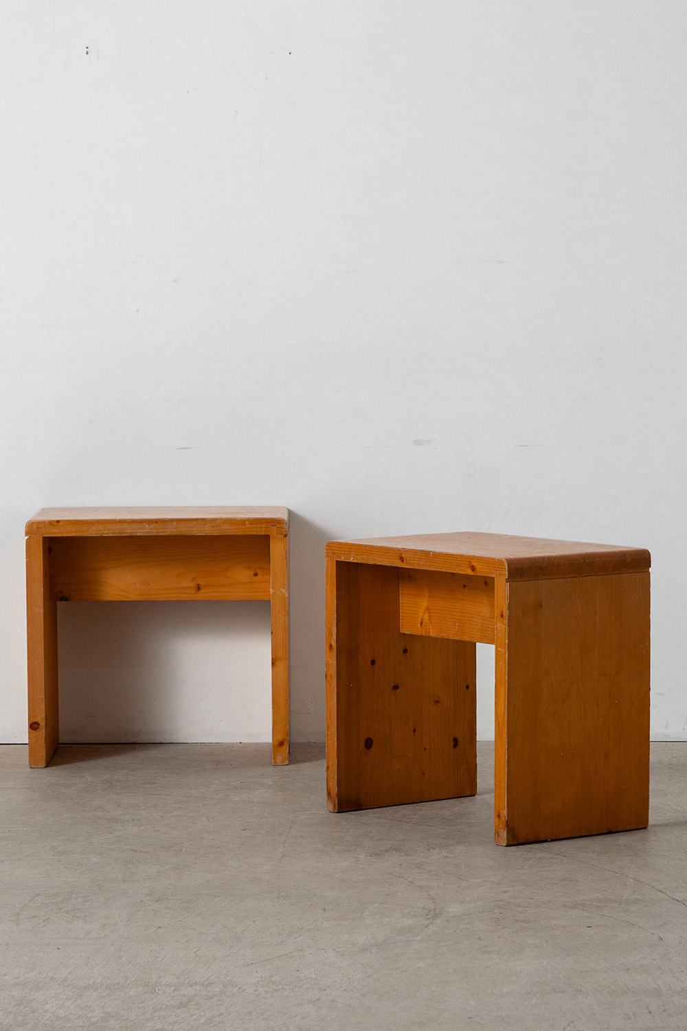 Stool by Charlotte Perriand for Les Arcs in Pine