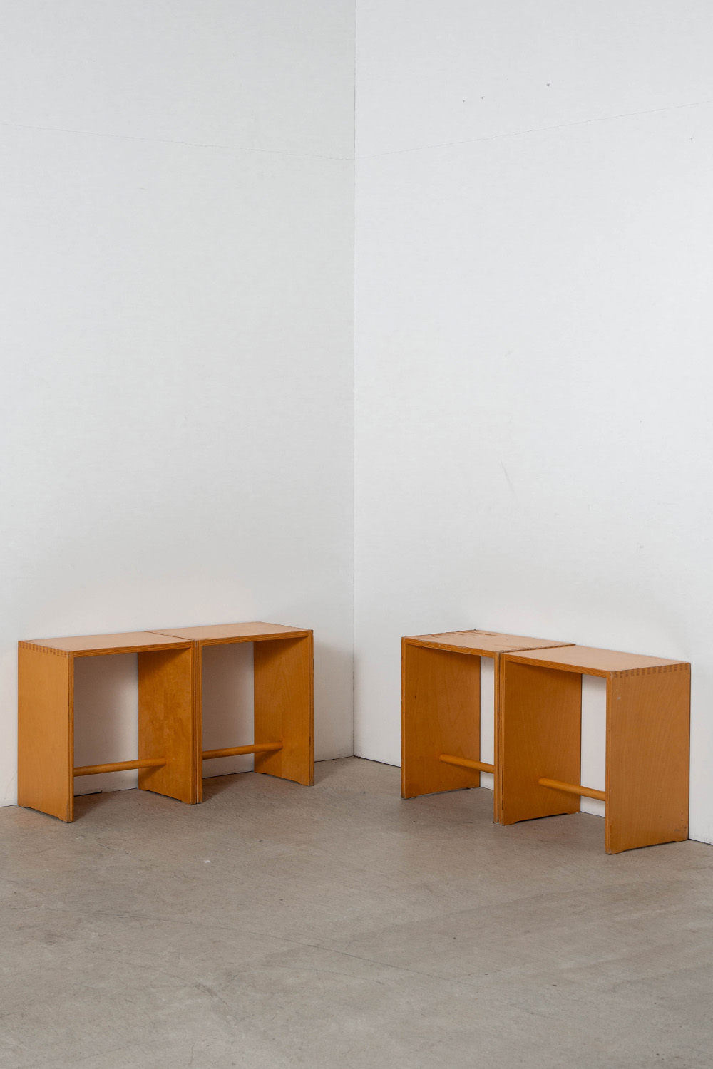 ‘Sgabillo’ Stool and Side Table by Max Bill for Zanotta in beech