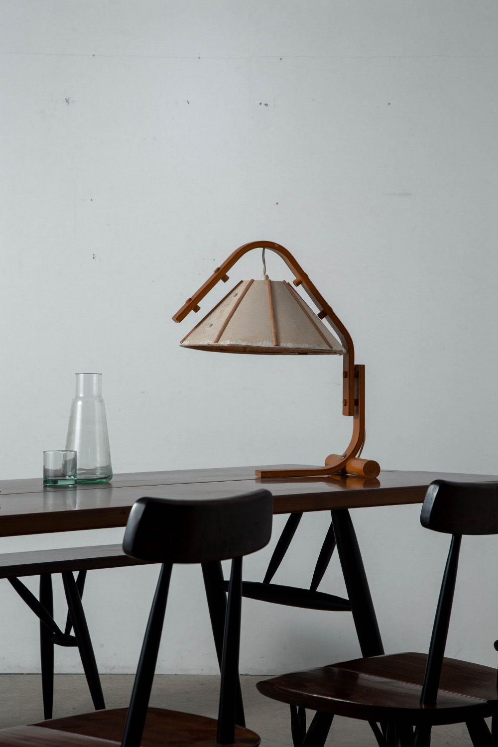 ‘Pirkka’ Chair by Ilmari Tapiovaara for Laukaan Puu in Wood and Dark Brown