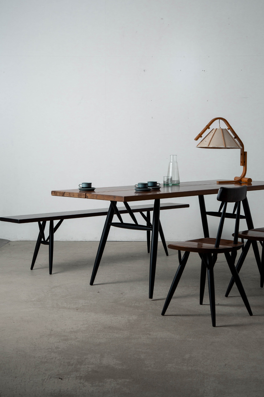 ‘Pirkka’ Chair by Ilmari Tapiovaara for Laukaan Puu in Wood and Dark Brown