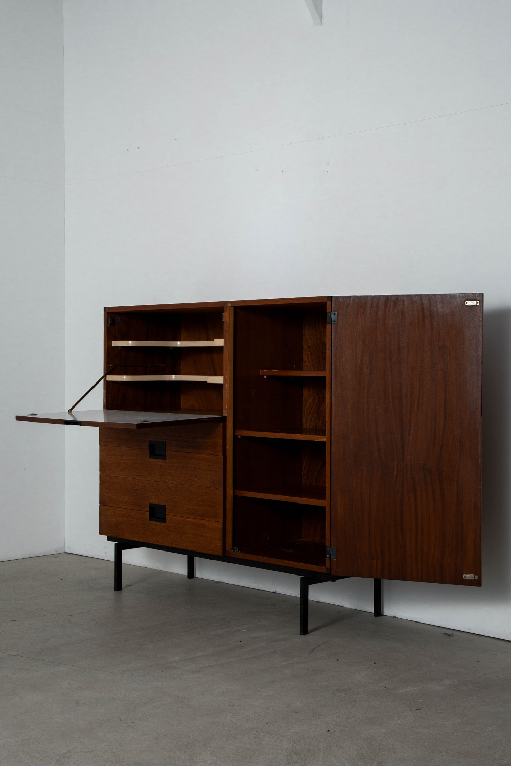 ‘CU01’ Cabinet By Cees Braakman for Pastoe in Teak and Steel
