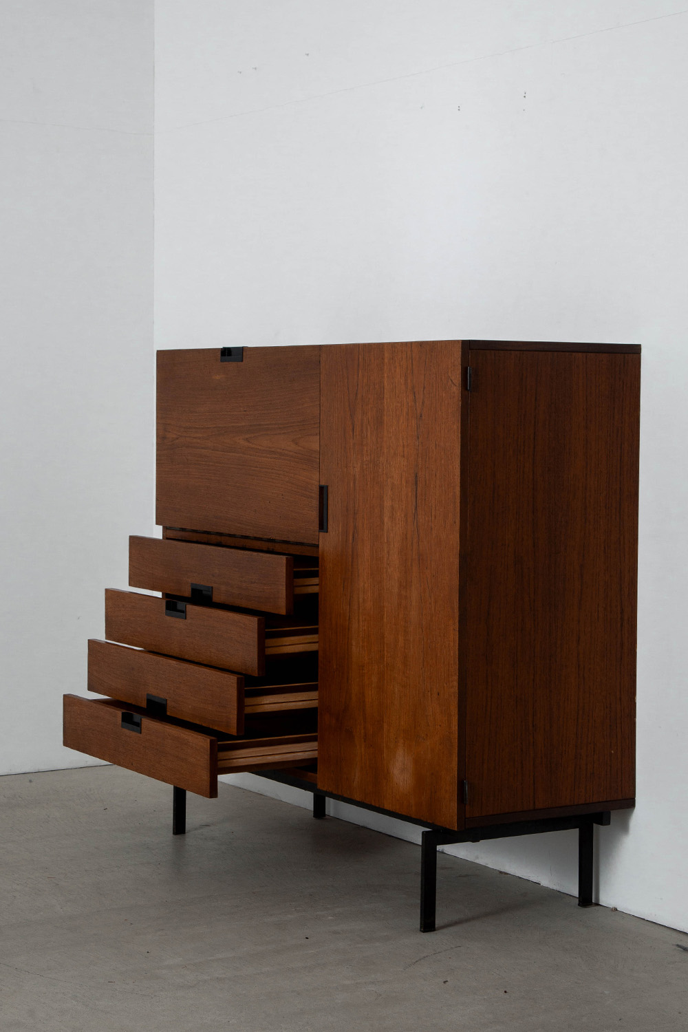 ‘CU01’ Cabinet By Cees Braakman for Pastoe in Teak and Steel