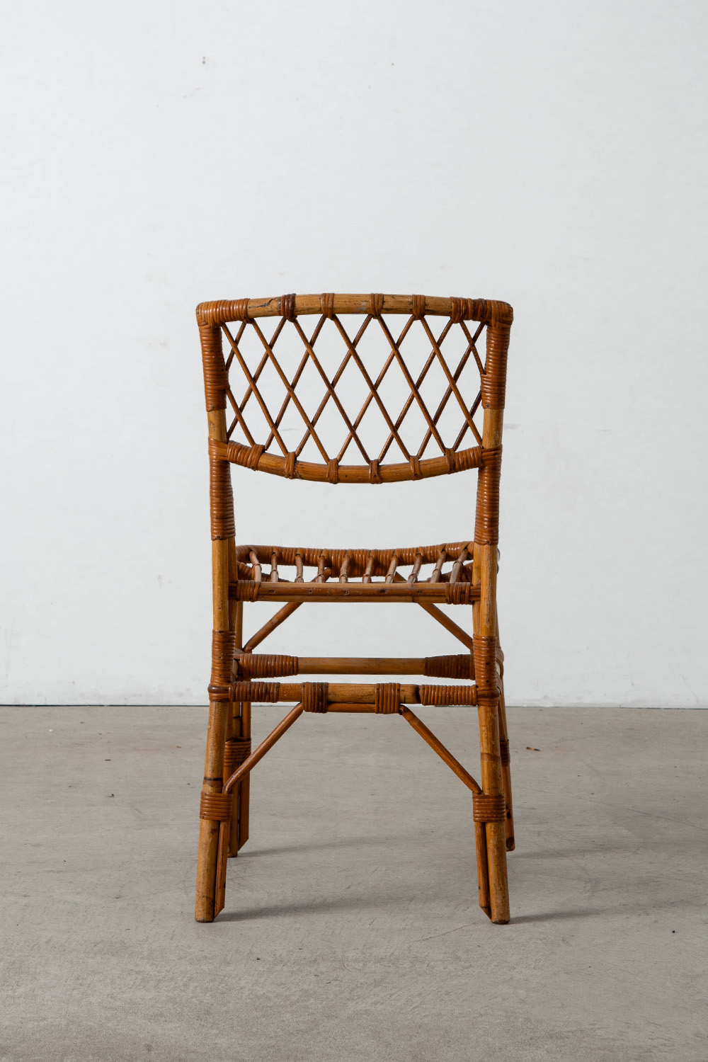 Desk and Chair Set by Louis Sognot in Rattan , Bamboo and Wood