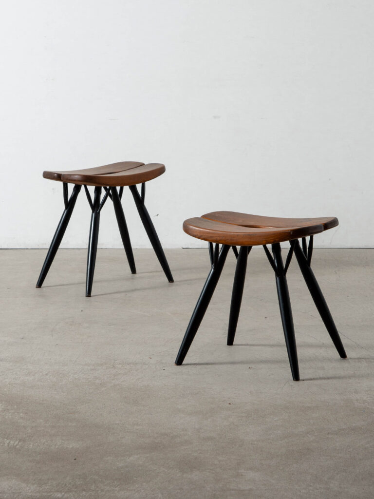 ‘Pirkka’ Stool by Ilmari Tapiovaara for Laukaan Puu in Wood