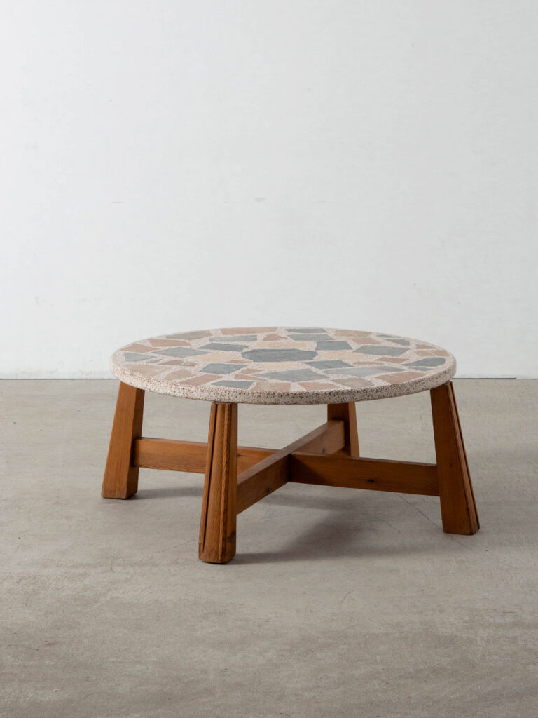 Coffee Table in Terrazzo and Wood