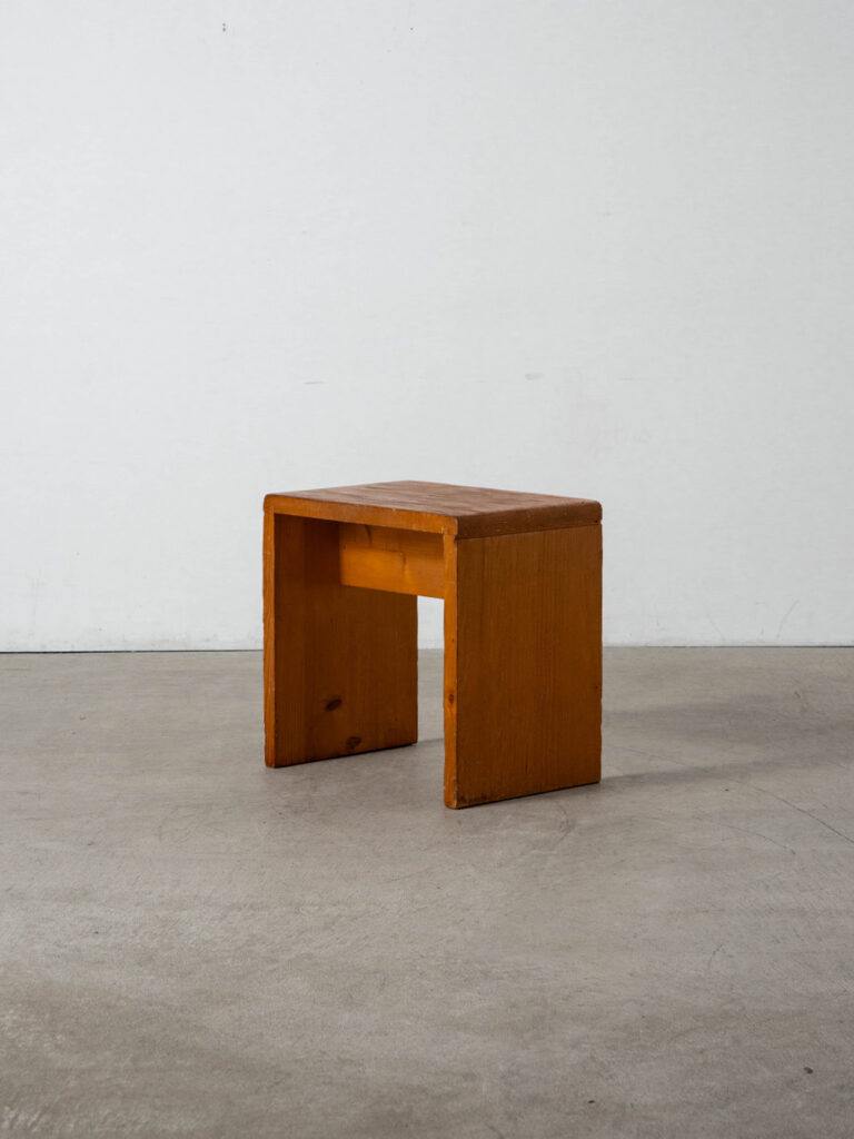 Stool by Charlotte Perriand for Les Arcs in Pine