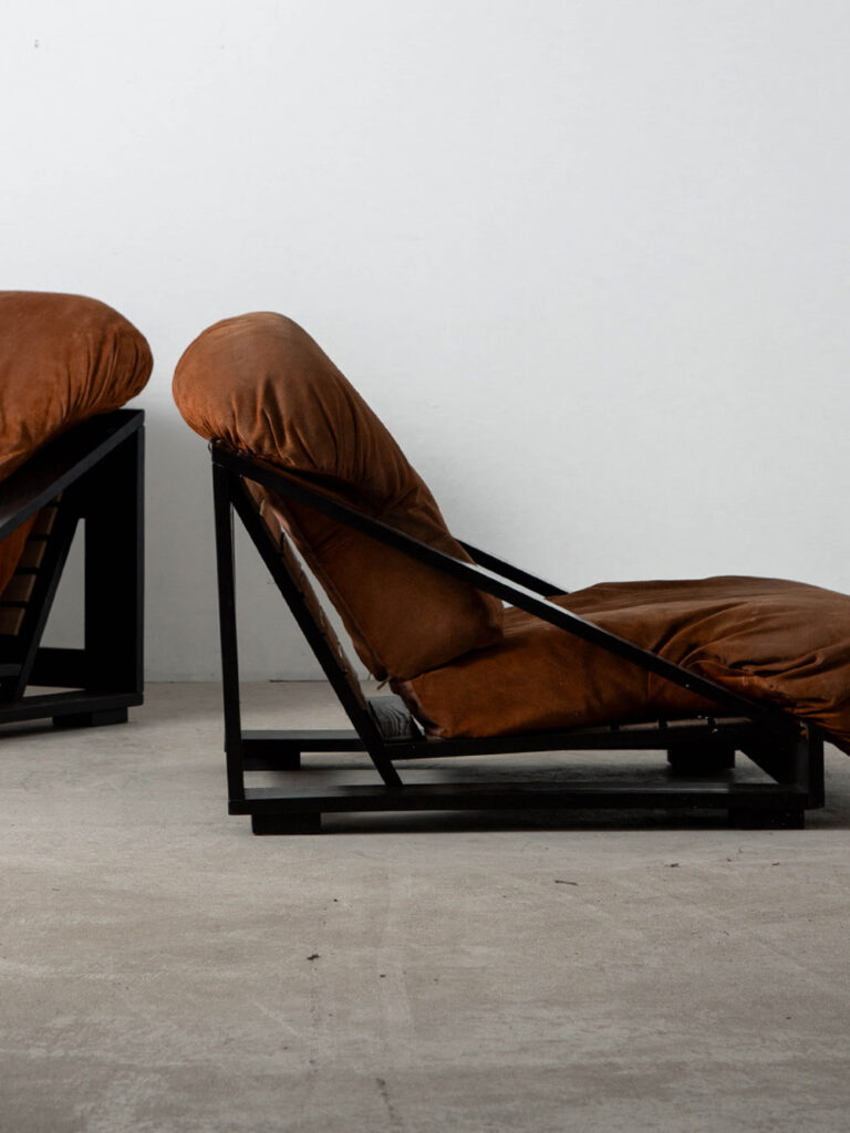 Lounge Chair by Renato Toso and Roberto Pamio for Stilwood in Suede and Wood