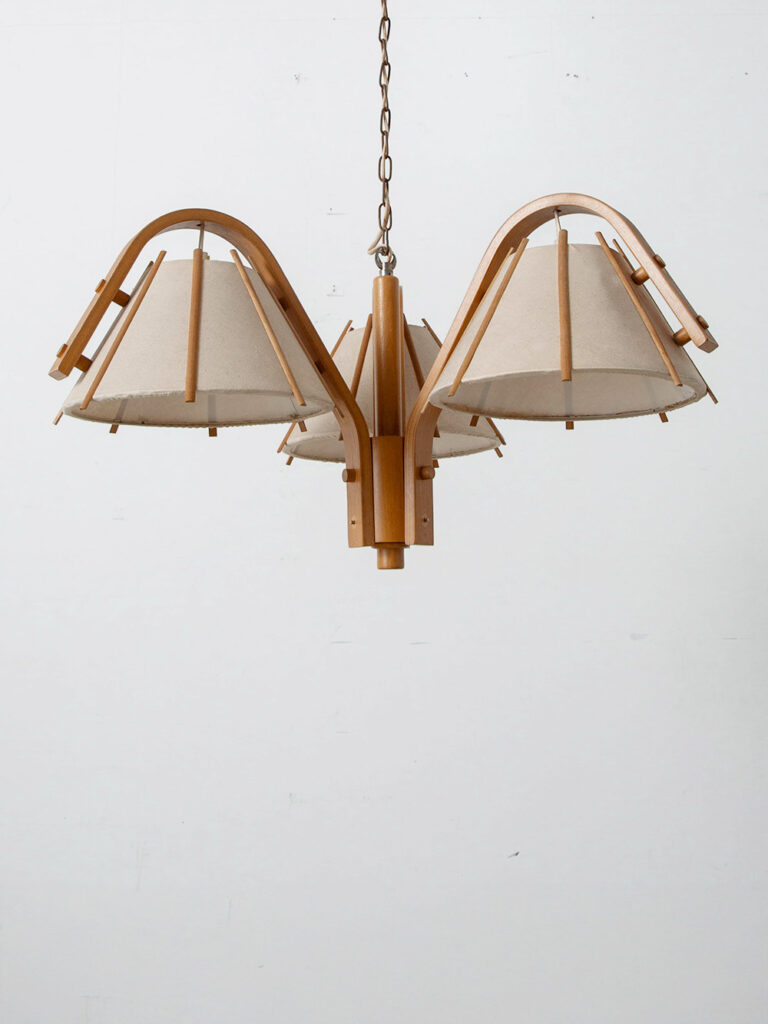 Chandelier by Jan Wickelgren for Aneta in Wood and Fabric