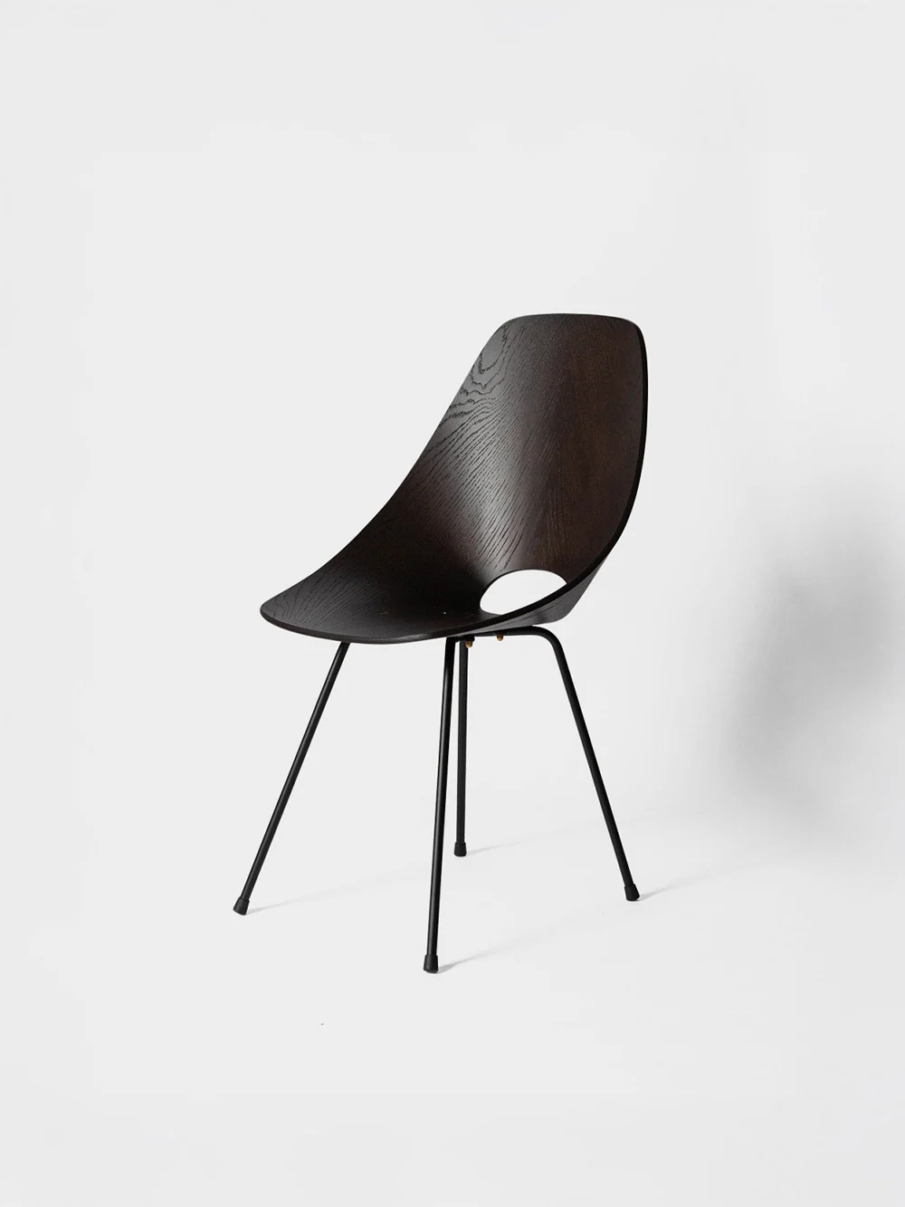 Medea Chair by Vittorio Nobili for Medea in Brown Oak and Steel&nbsp;Brown Oak