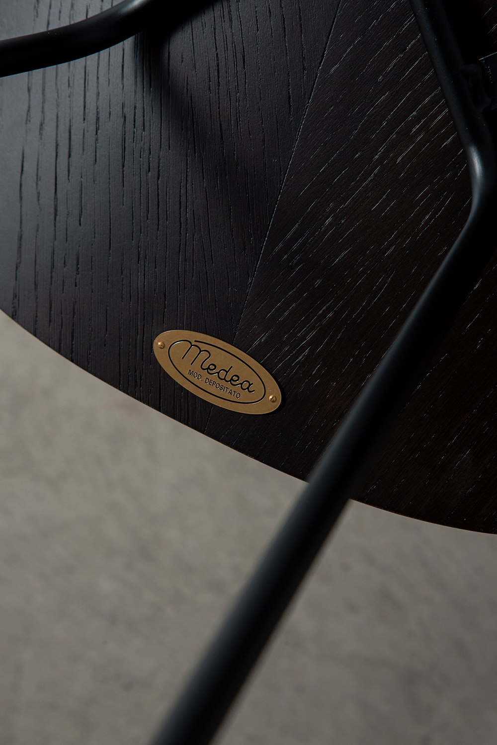 Medea Chair by Vittorio Nobili for Medea in Brown Oak and Steel