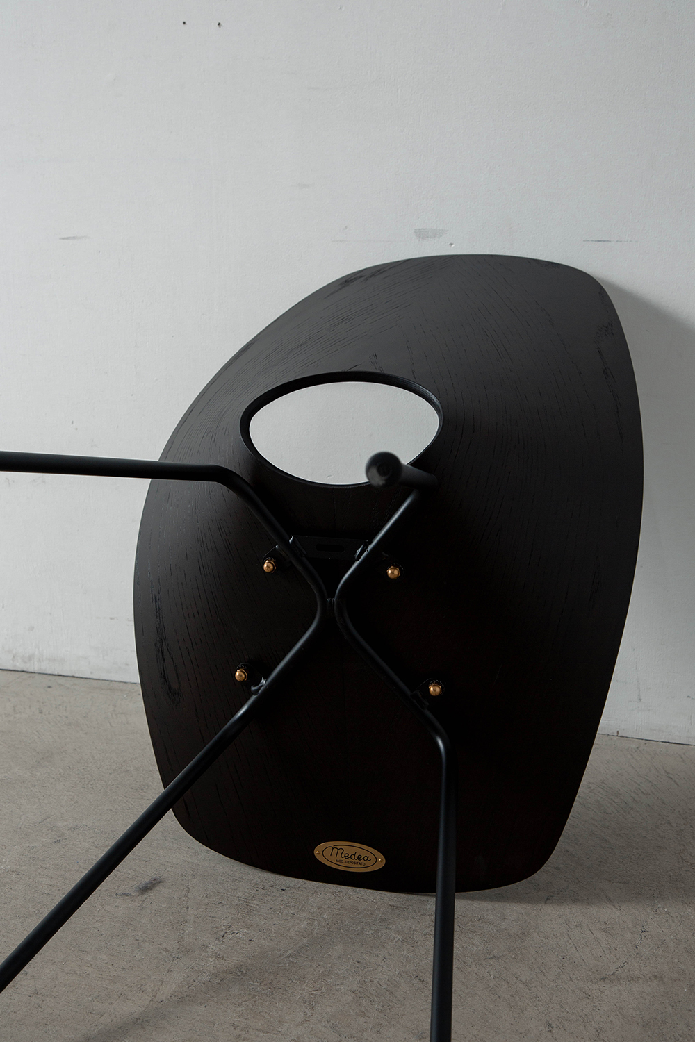 Medea Chair by Vittorio Nobili for Medea in Brown Oak and Steel