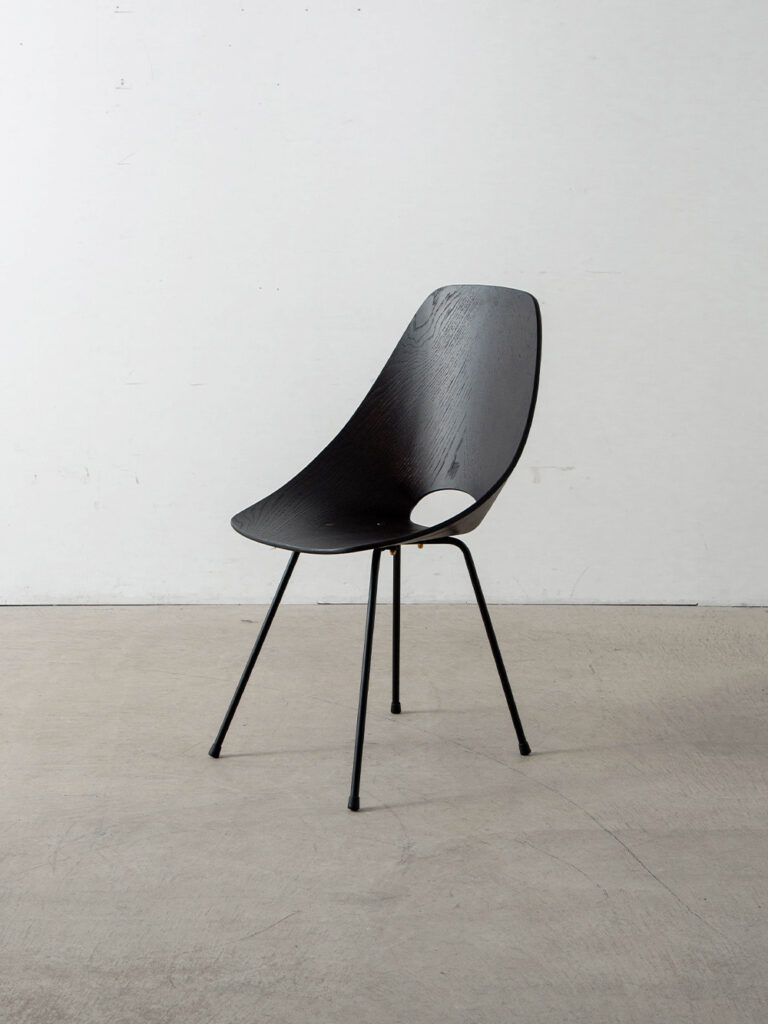 Medea Chair by Vittorio Nobili for Medea in Brown Oak and Steel