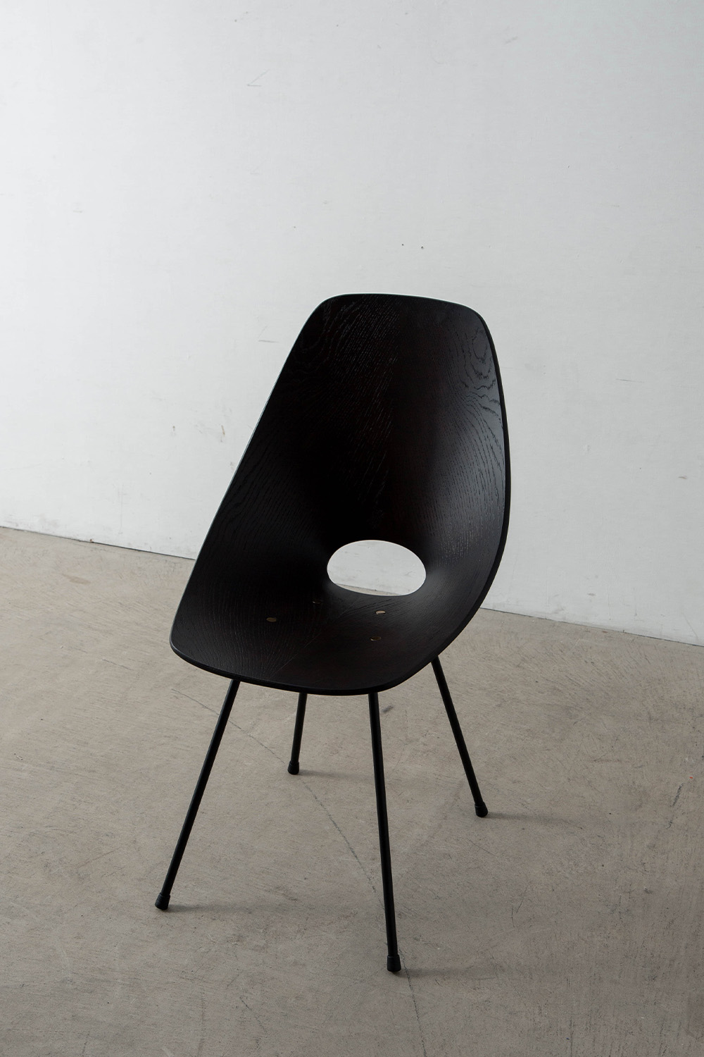 Medea Chair by Vittorio Nobili for Medea in Brown Oak and Steel