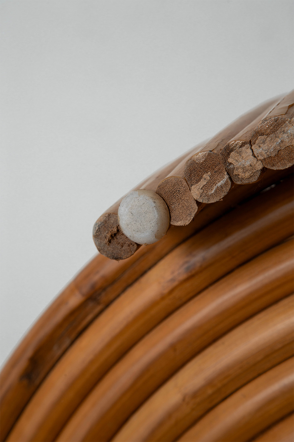 Coffee Table in Wood and Rattan