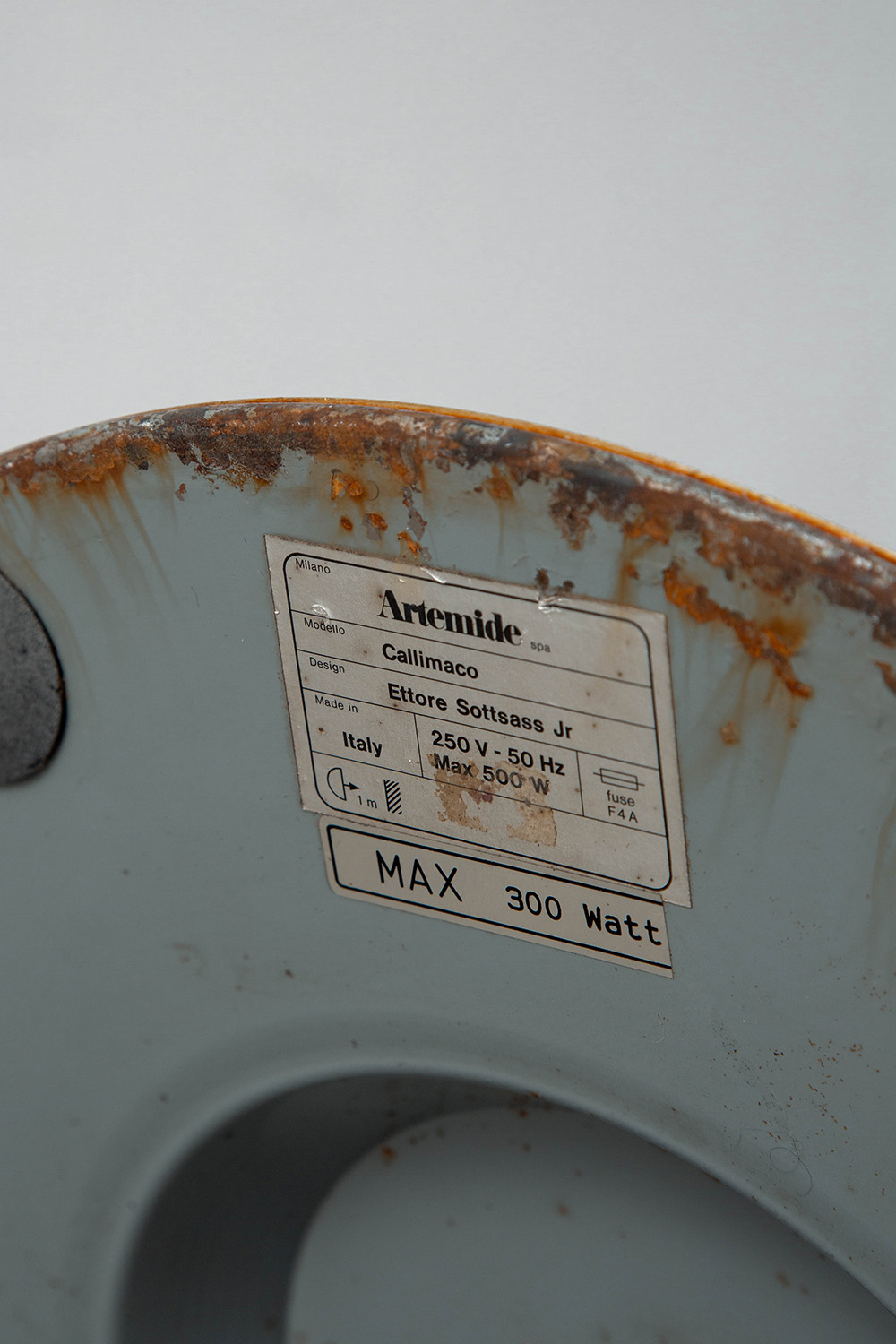 Callimaco Floor Lamp by Ettore Sottsass for Artemide in Steel