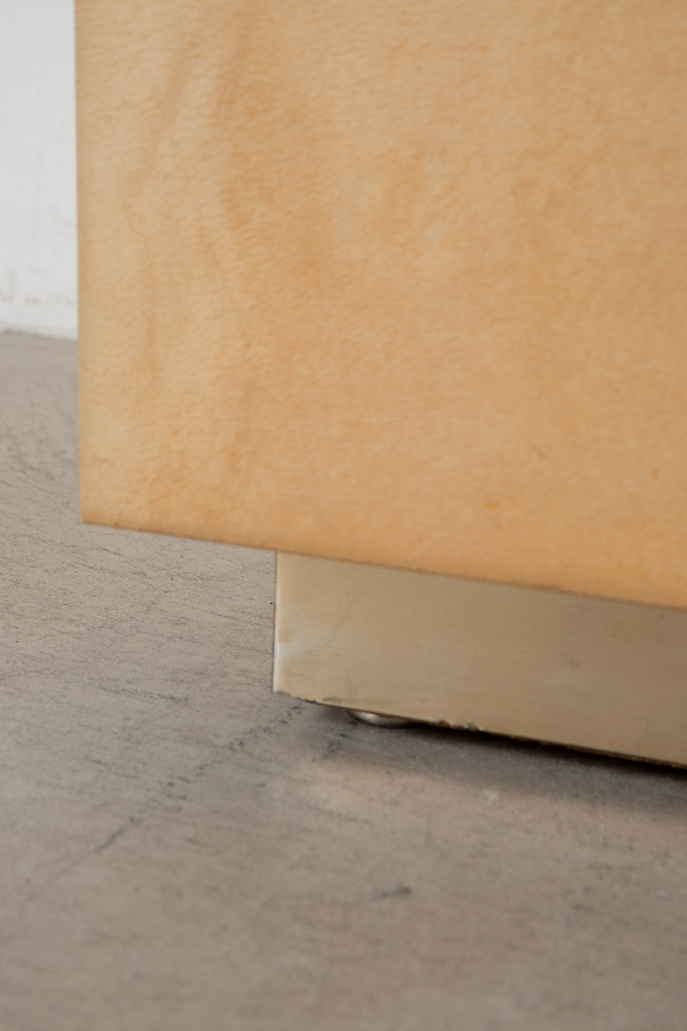 Sideboard by Aldo Tura for Tura Milano in Goat Leather , Wood and Glass