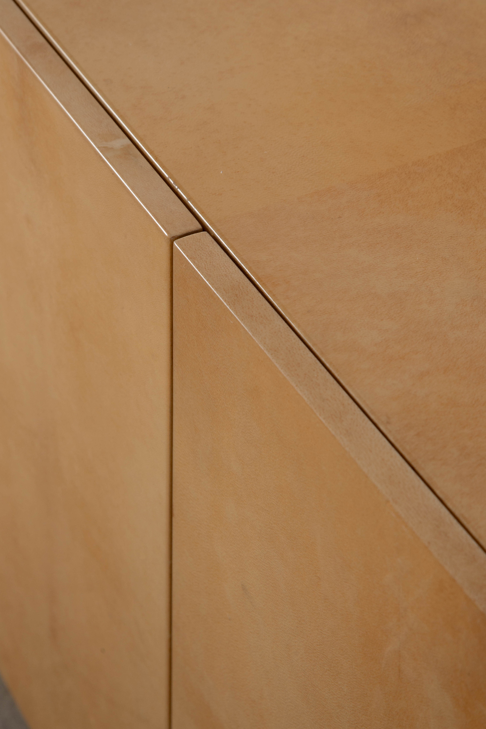 Sideboard by Aldo Tura for Tura Milano in Goat Leather , Wood and Glass