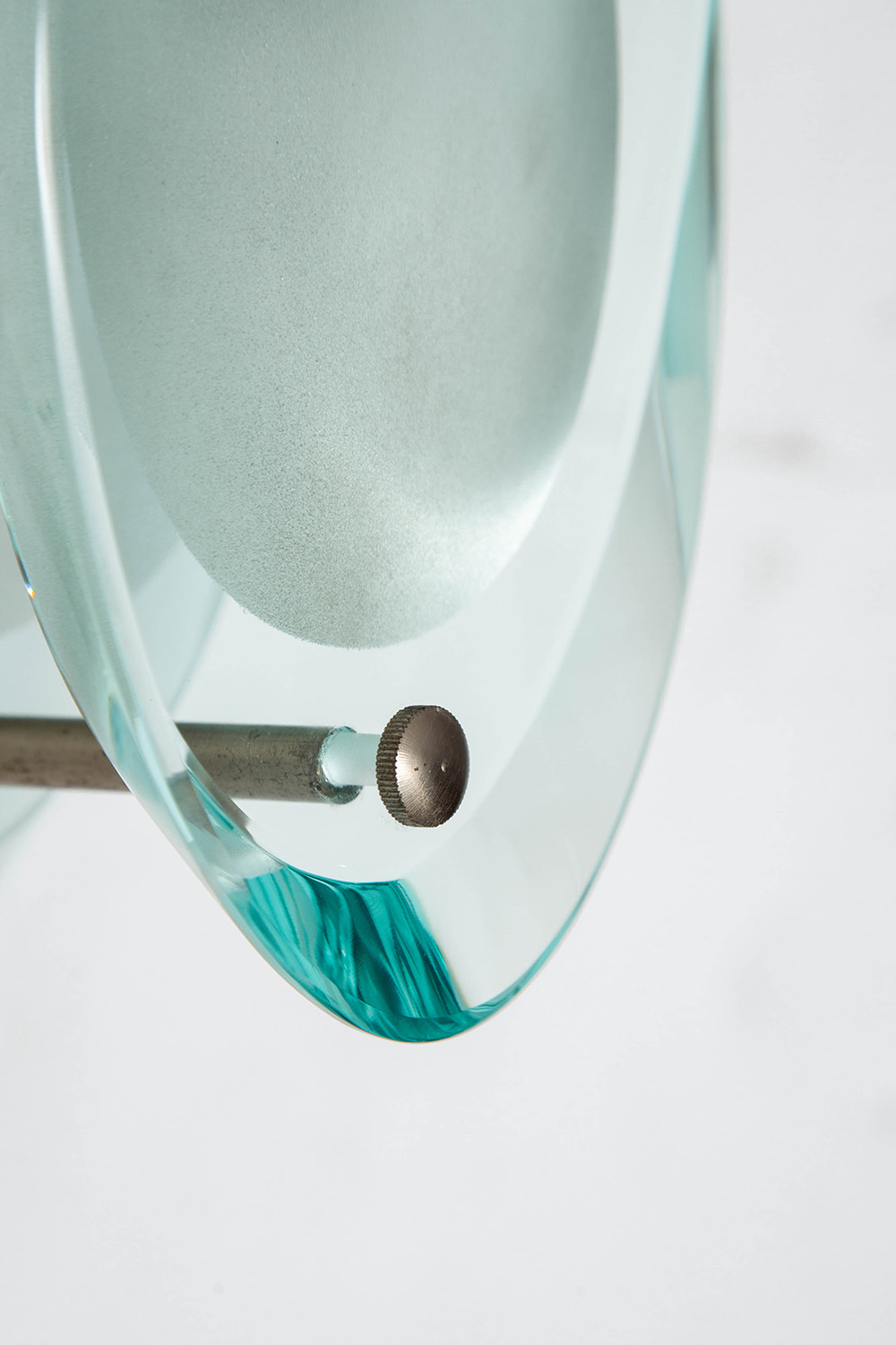 Model 2093 Wall Lamp by Max Ingrand for FontanaArte in Glass and Chrome
