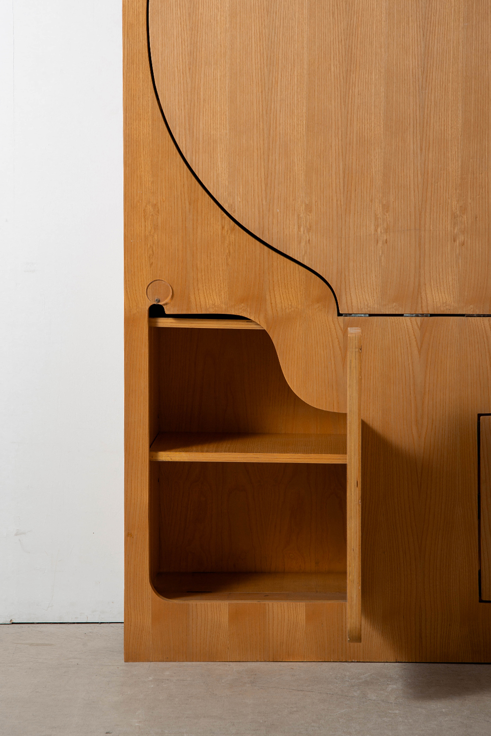 Bookcase with Flap Table by Anonima Design for Bonetto in Birch