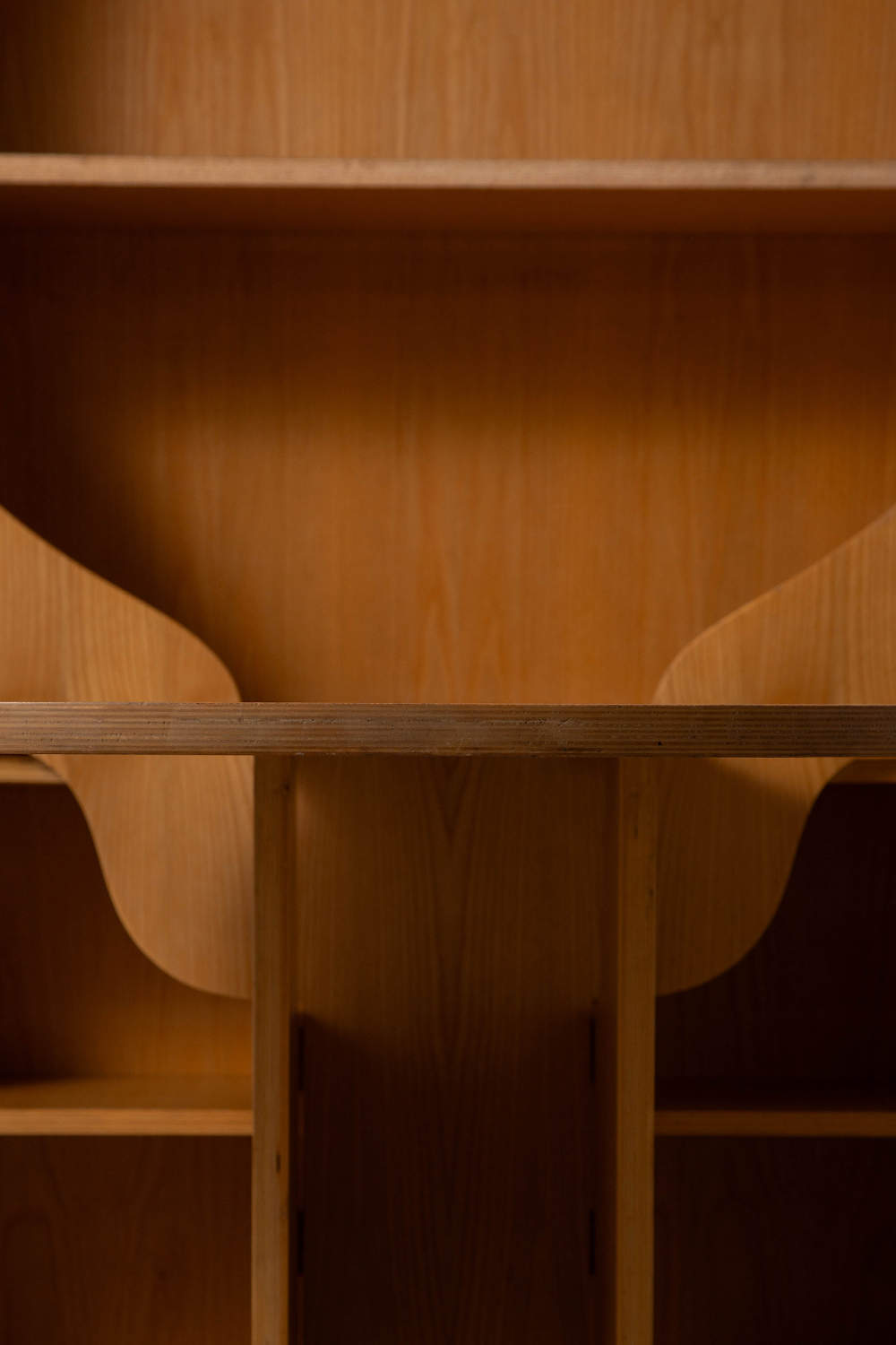 Bookcase with Flap Table by Anonima Design for Bonetto in Birch