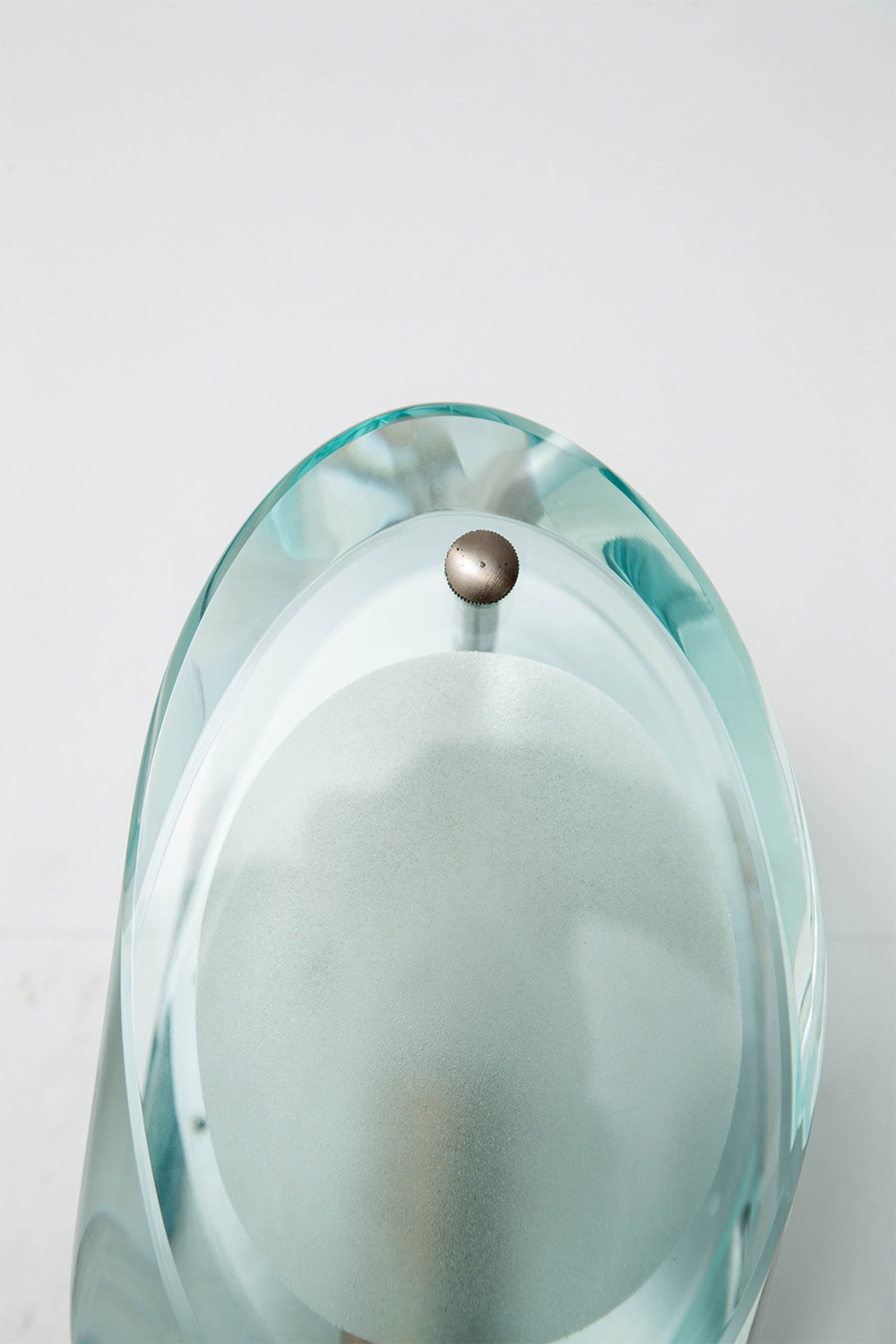 Model 2093 Wall Lamp by Max Ingrand for FontanaArte in Glass and Chrome