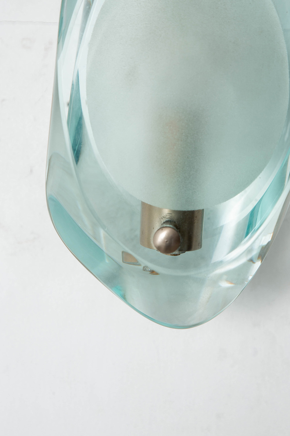 Model 2093 Wall Lamp by Max Ingrand for FontanaArte in Glass and Chrome