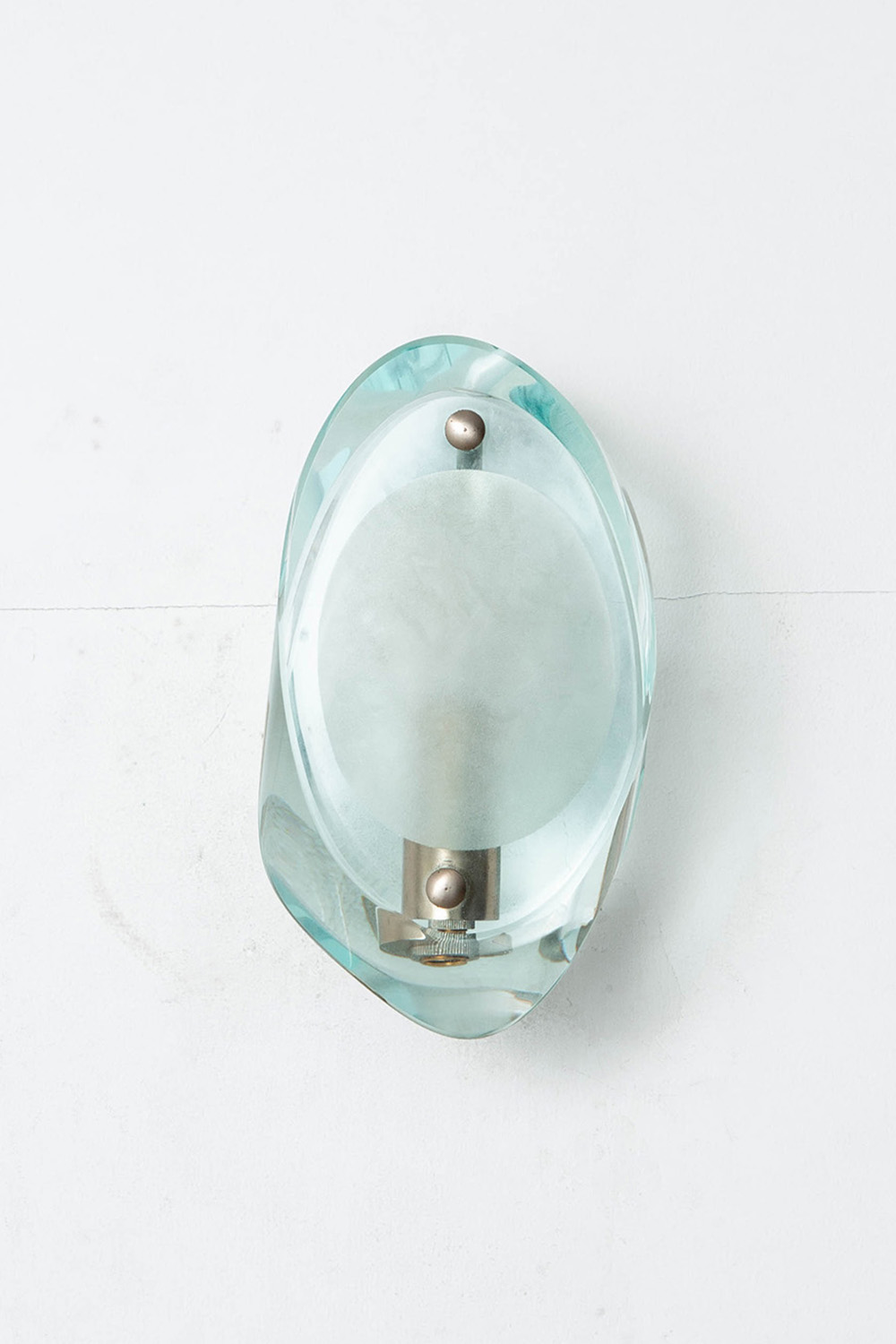 Model 2093 Wall Lamp by Max Ingrand for FontanaArte in Glass and Chrome