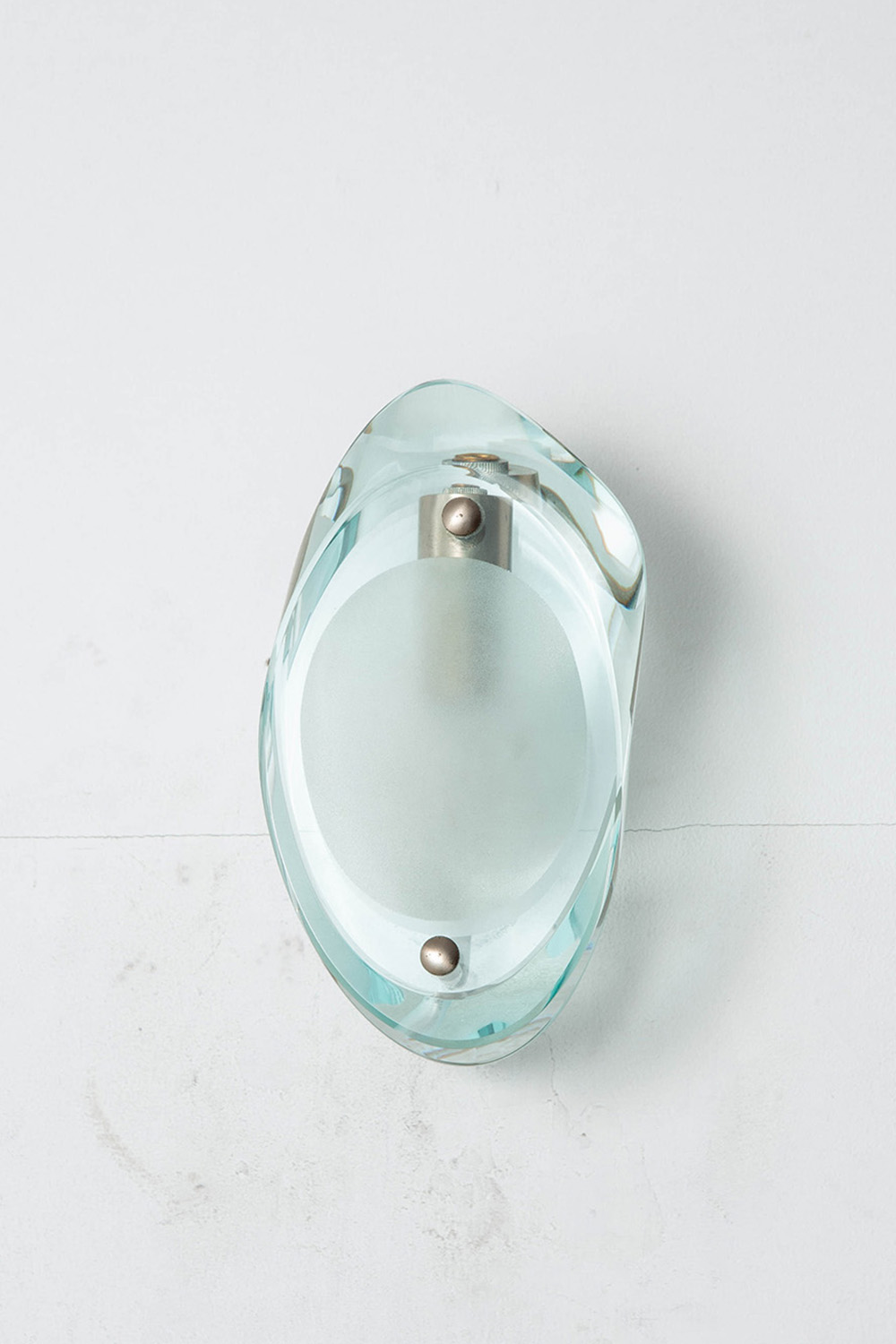 Model 2093 Wall Lamp by Max Ingrand for FontanaArte in Glass and Chrome