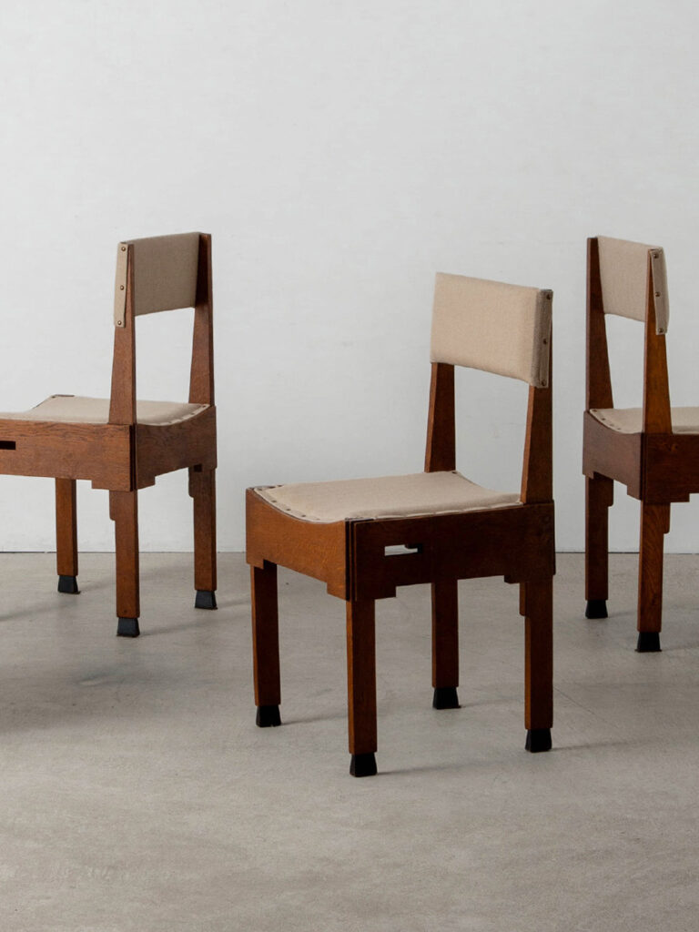 Dining Chair in Wood and Fabric