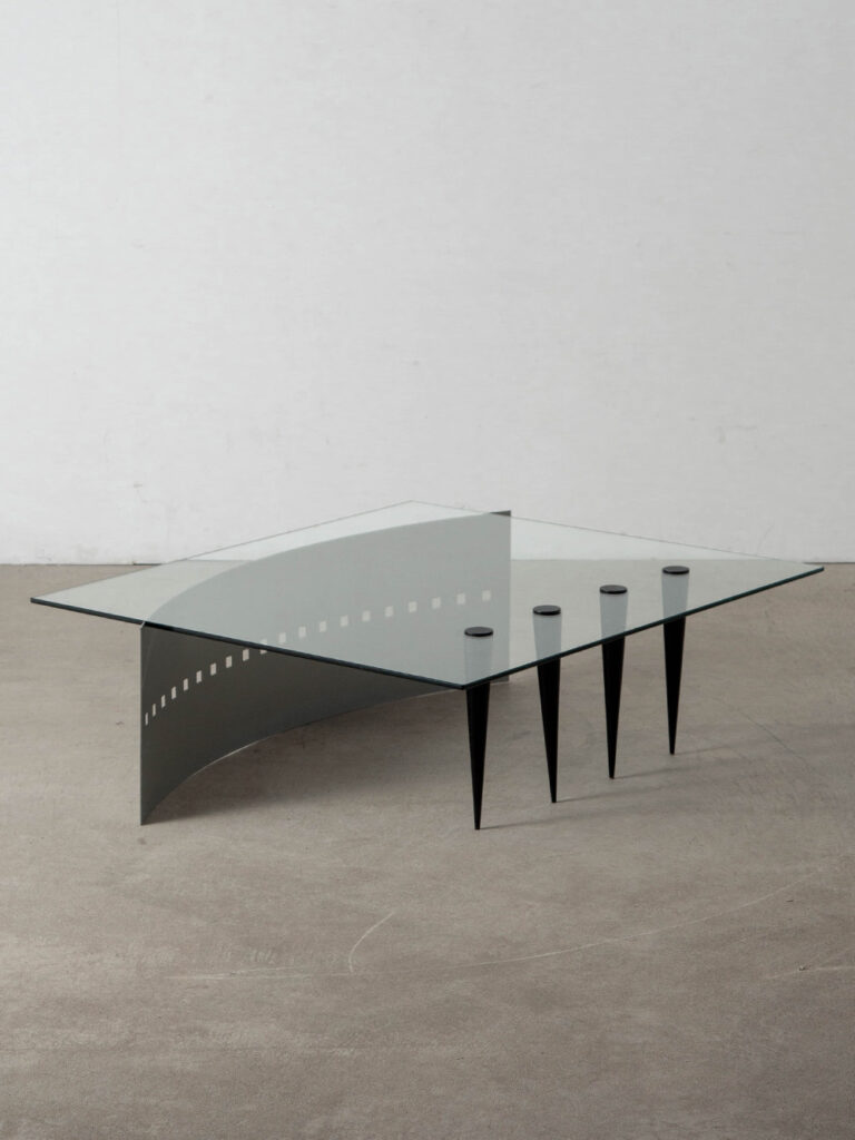Cenolo Coffee Table by Jean-Louis Godivier in Glass and Metal