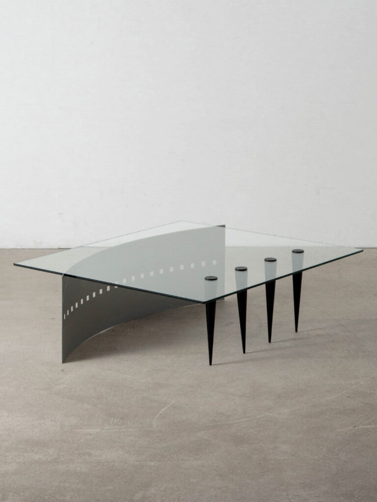 Cenolo Coffee Table by Jean-Louis Godivier in Glass and Metal