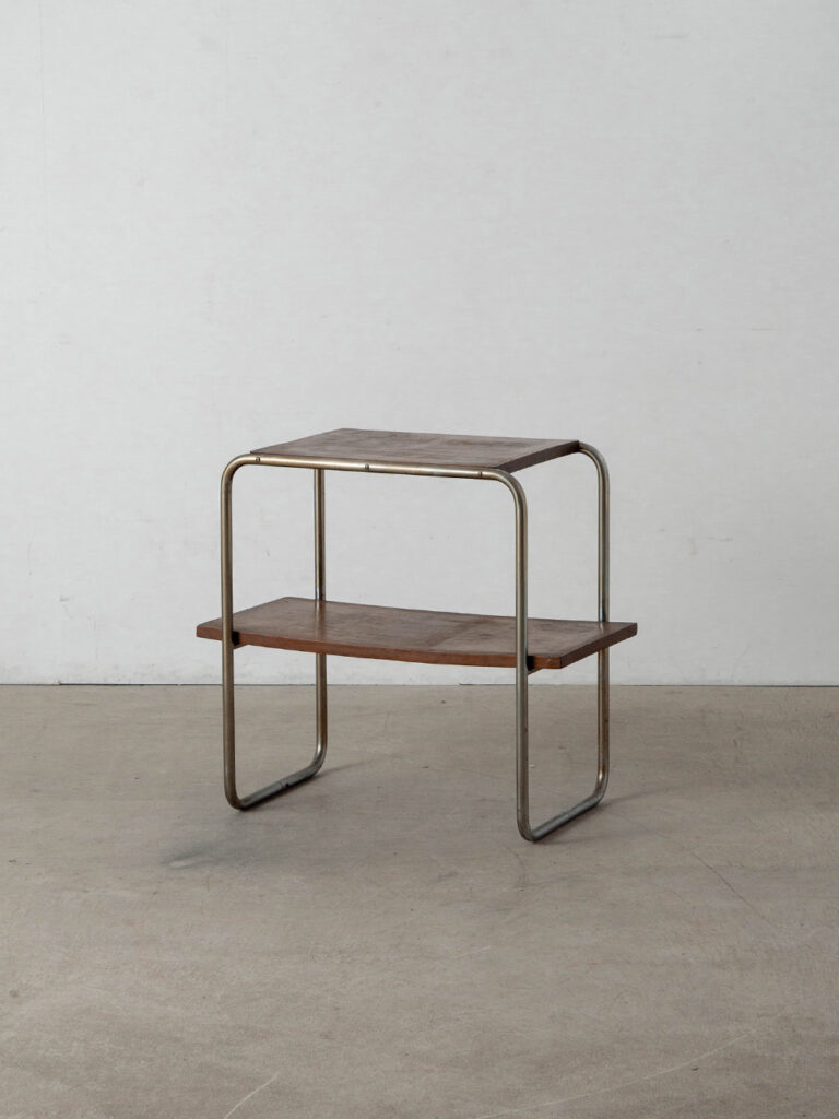 B12 Side Table by Marcel Breuer in Wood and Chrome
