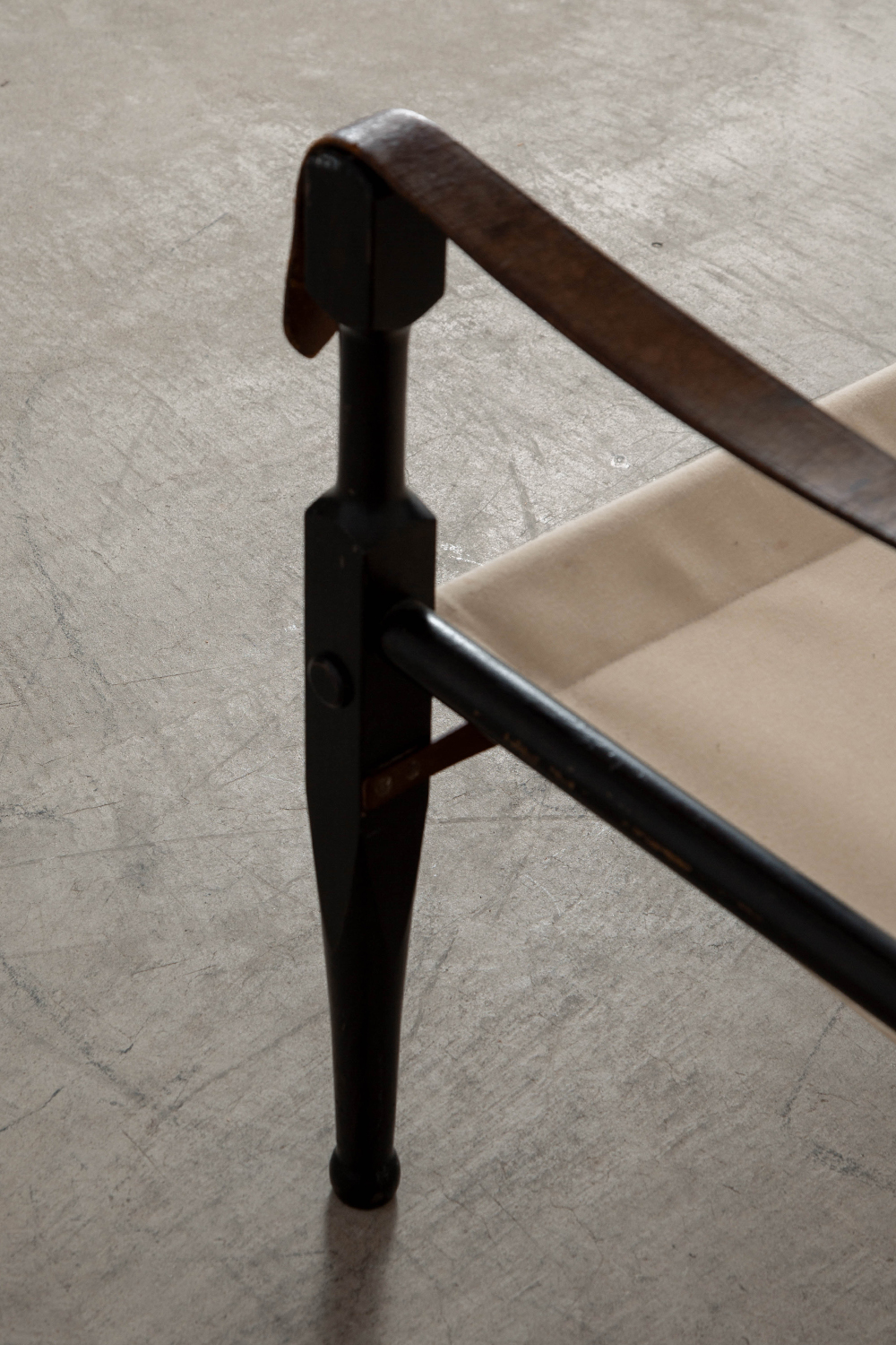 Safari Arm Chair by Wilhelm Kienzle for Wohnbedarf in Wood , Canvas and Leather