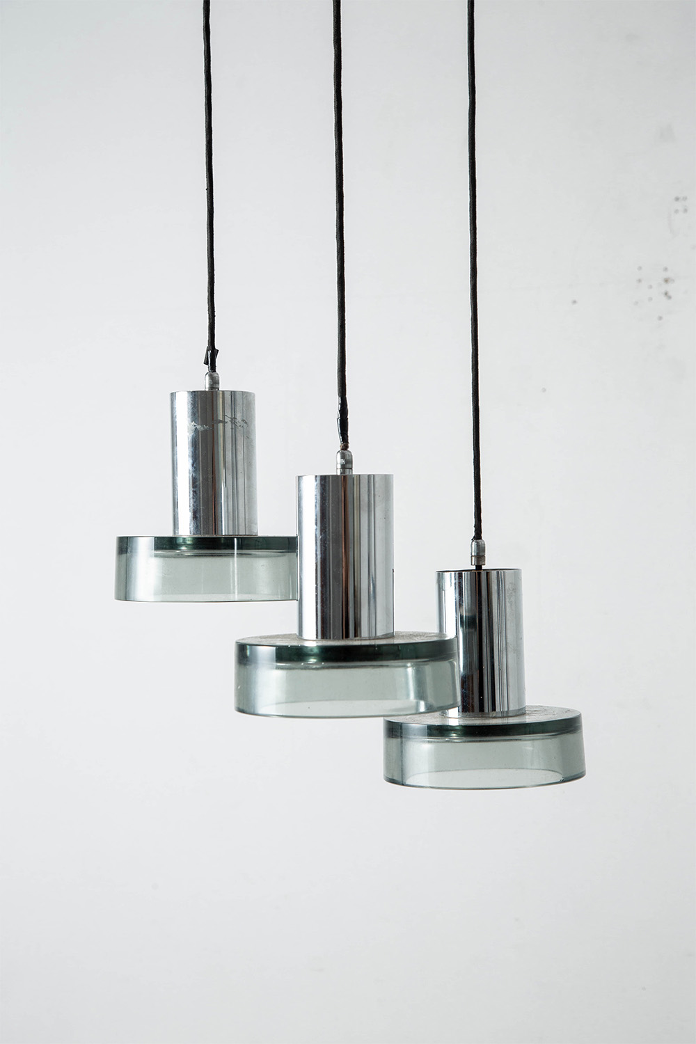 Chandelier by Flavio Poli in Glass and Steel