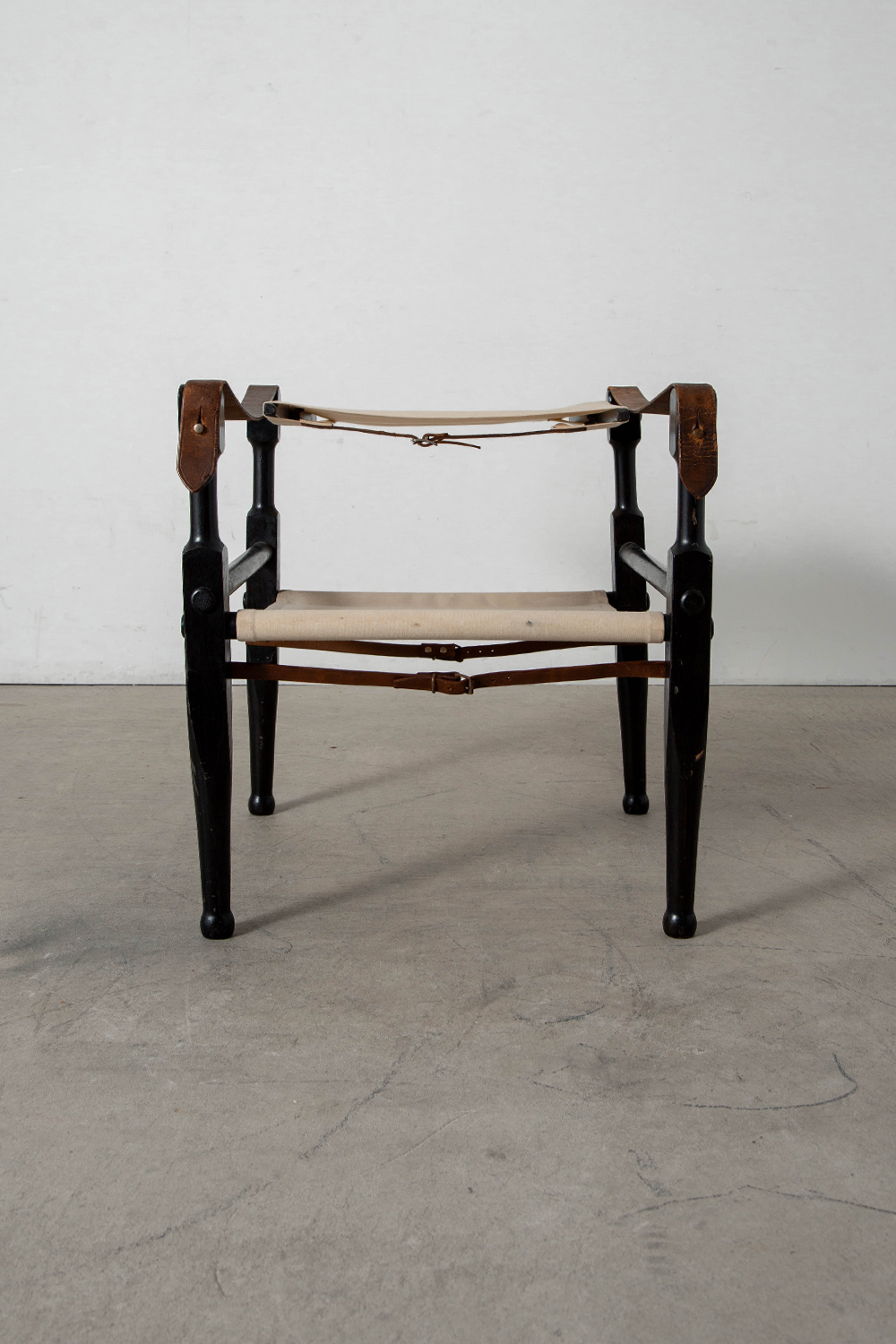 Safari Arm Chair by Wilhelm Kienzle for Wohnbedarf in Wood , Canvas and Leather