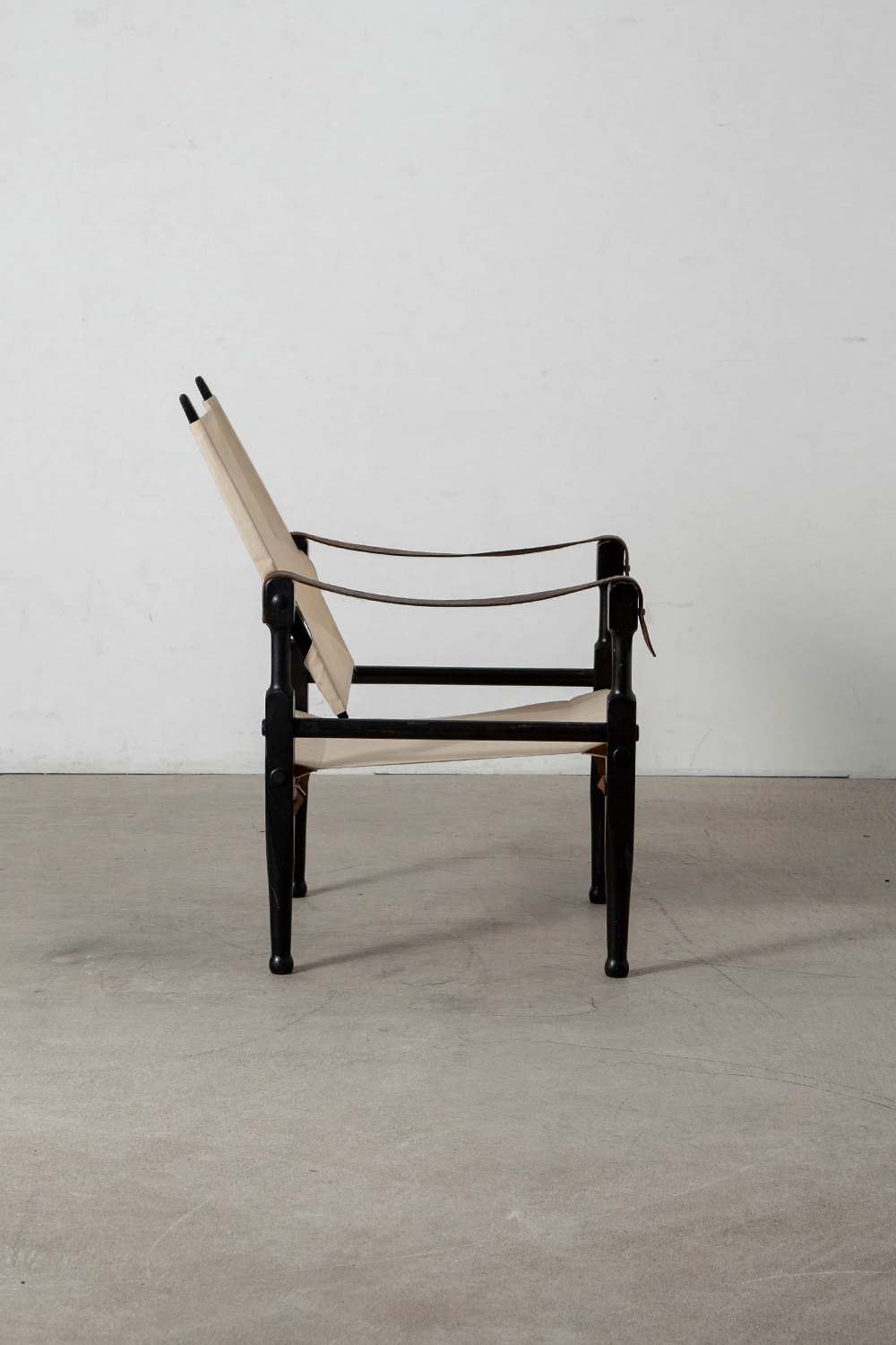 Safari Arm Chair by Wilhelm Kienzle for Wohnbedarf in Wood , Canvas and Leather