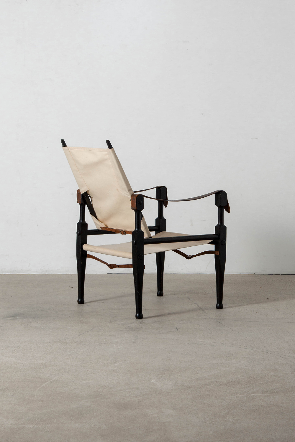 Safari Arm Chair by Wilhelm Kienzle for Wohnbedarf in Wood , Canvas and Leather