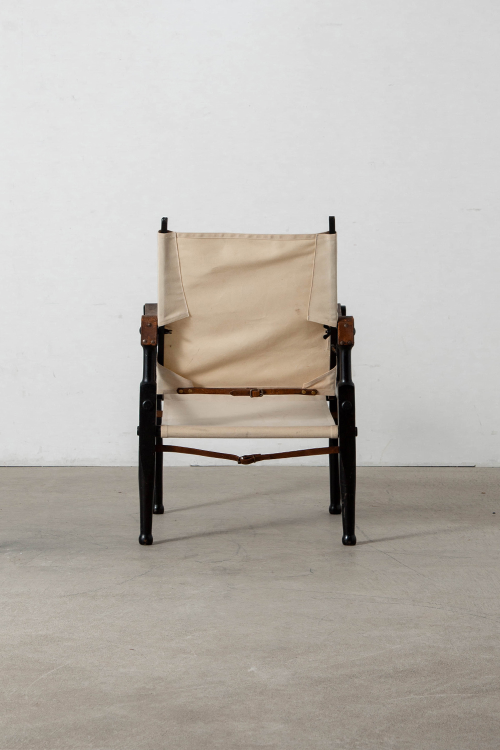 Safari Arm Chair by Wilhelm Kienzle for Wohnbedarf in Wood , Canvas and Leather