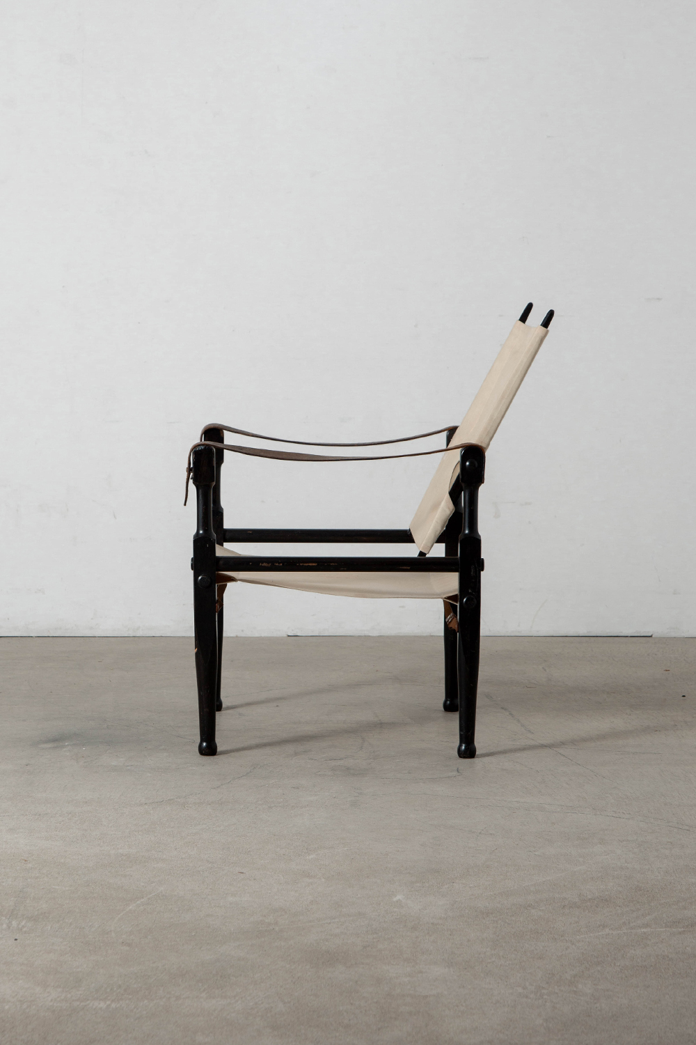 Safari Arm Chair by Wilhelm Kienzle for Wohnbedarf in Wood , Canvas and Leather