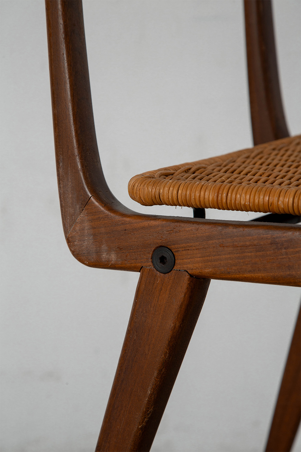 Lella Chair by Ezio Longhi for Elam Milano in Rattan , Wood and Steel