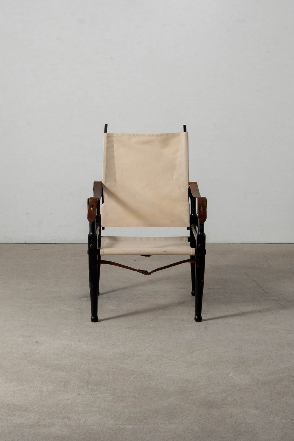 Safari Arm Chair by Wilhelm Kienzle for Wohnbedarf in Wood , Canvas and Leather