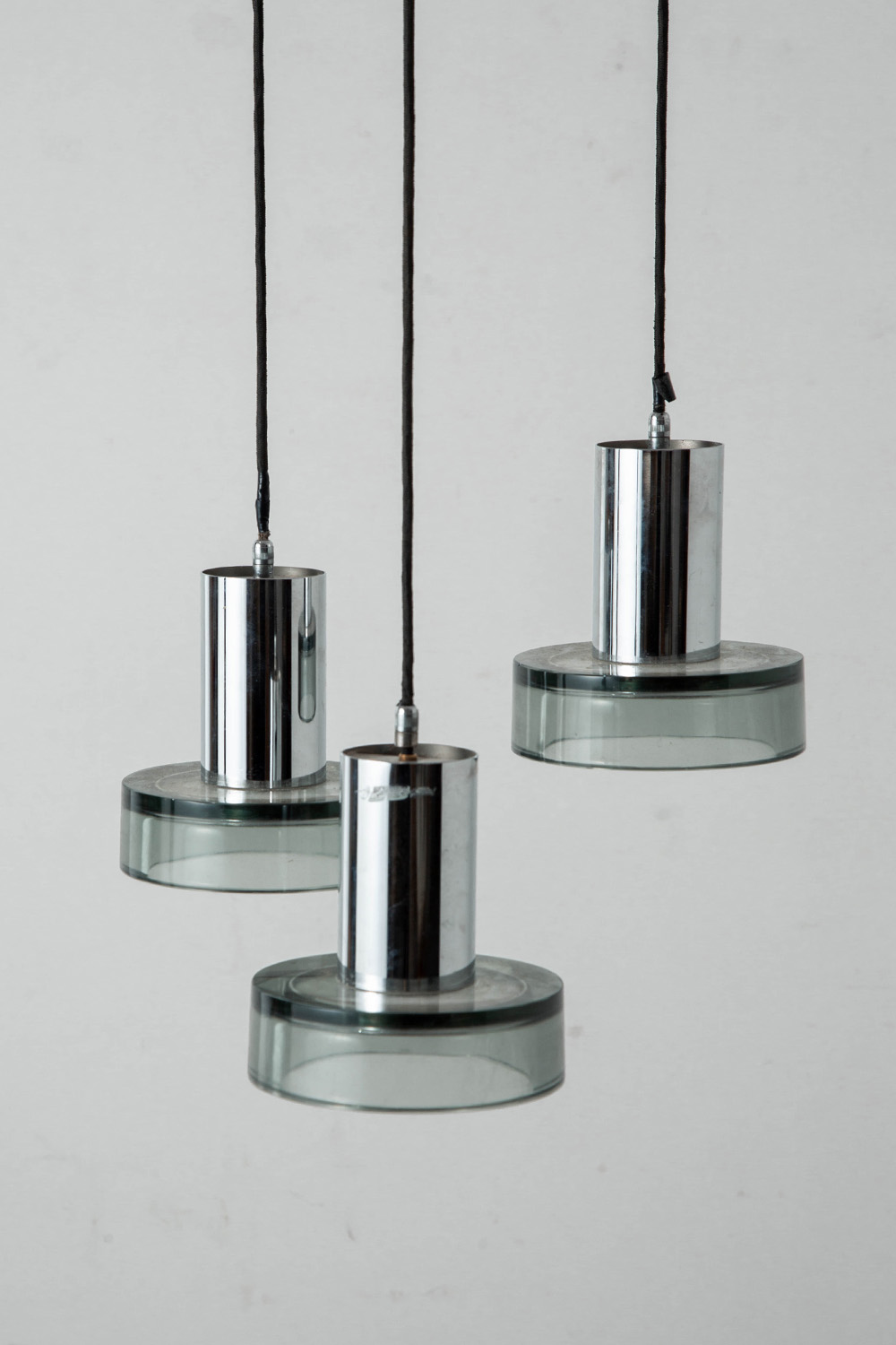 Chandelier by Flavio Poli in Glass and Steel