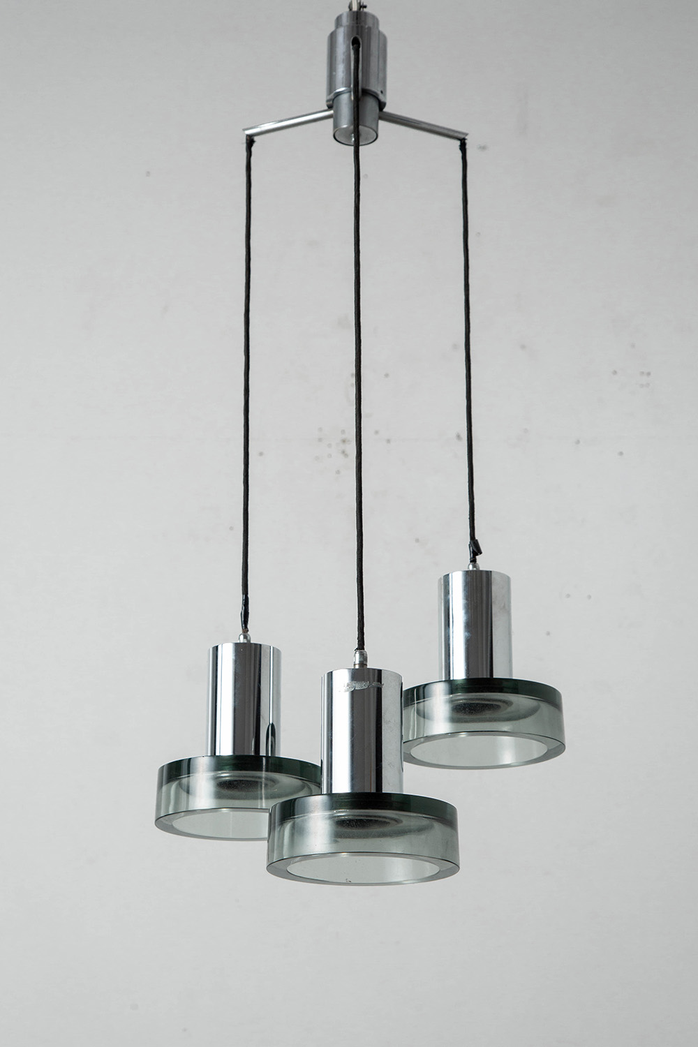 Chandelier by Flavio Poli in Glass and Steel